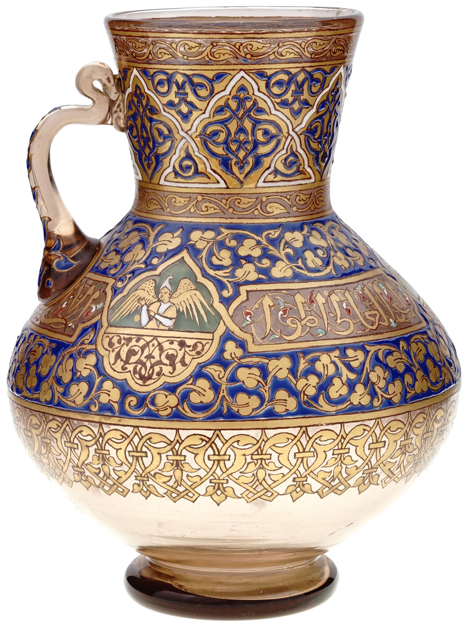 ANTIQUE MAMLUK REVIVAL MOSQUE LAMP BY BROCARD PIC-4