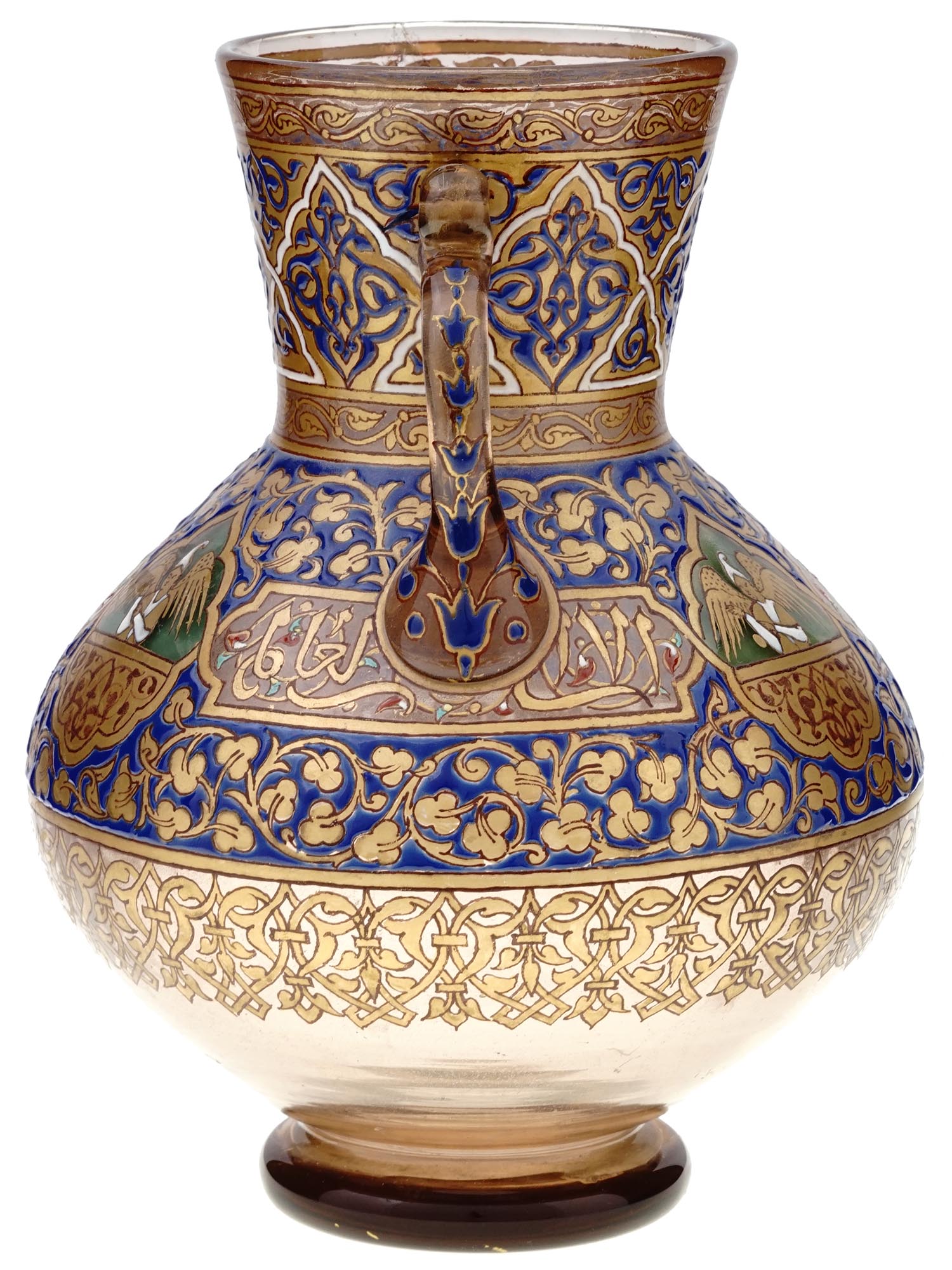 ANTIQUE MAMLUK REVIVAL MOSQUE LAMP BY BROCARD PIC-3