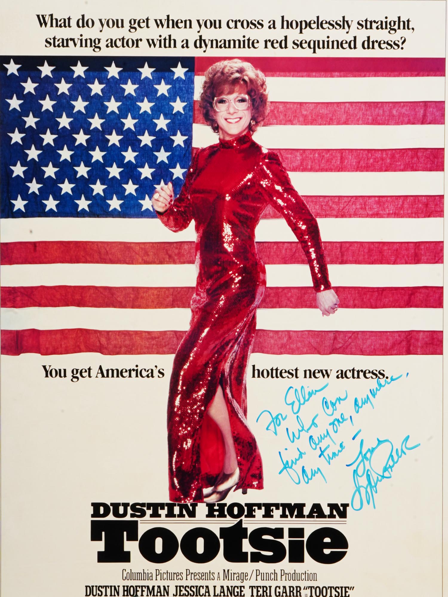 1982 TOOTSIE POSTER AUTOGRAPHED BY SIDNEY POLLACK PIC-1