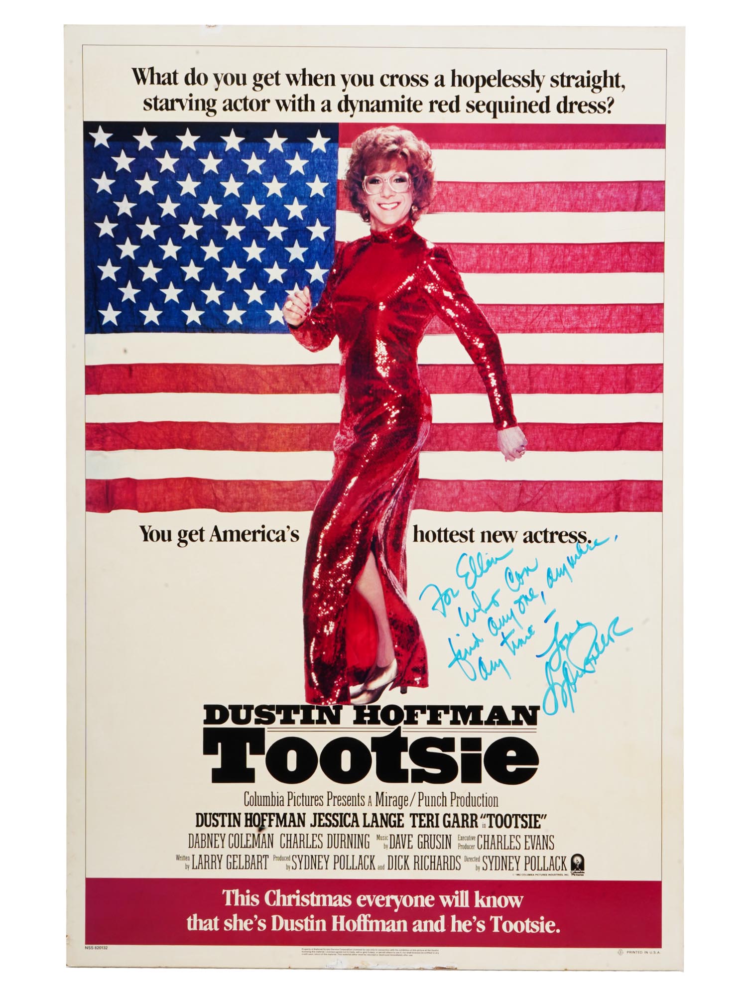 1982 TOOTSIE POSTER AUTOGRAPHED BY SIDNEY POLLACK PIC-0
