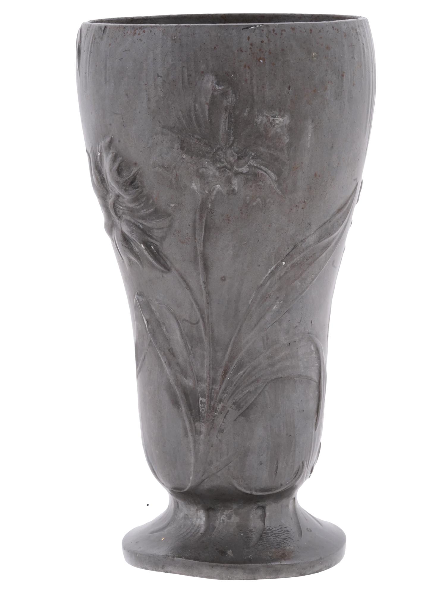 ANTIQUE ART NOUVEAU GERMAN KAYSERZINN PEWTER VASE PIC-0