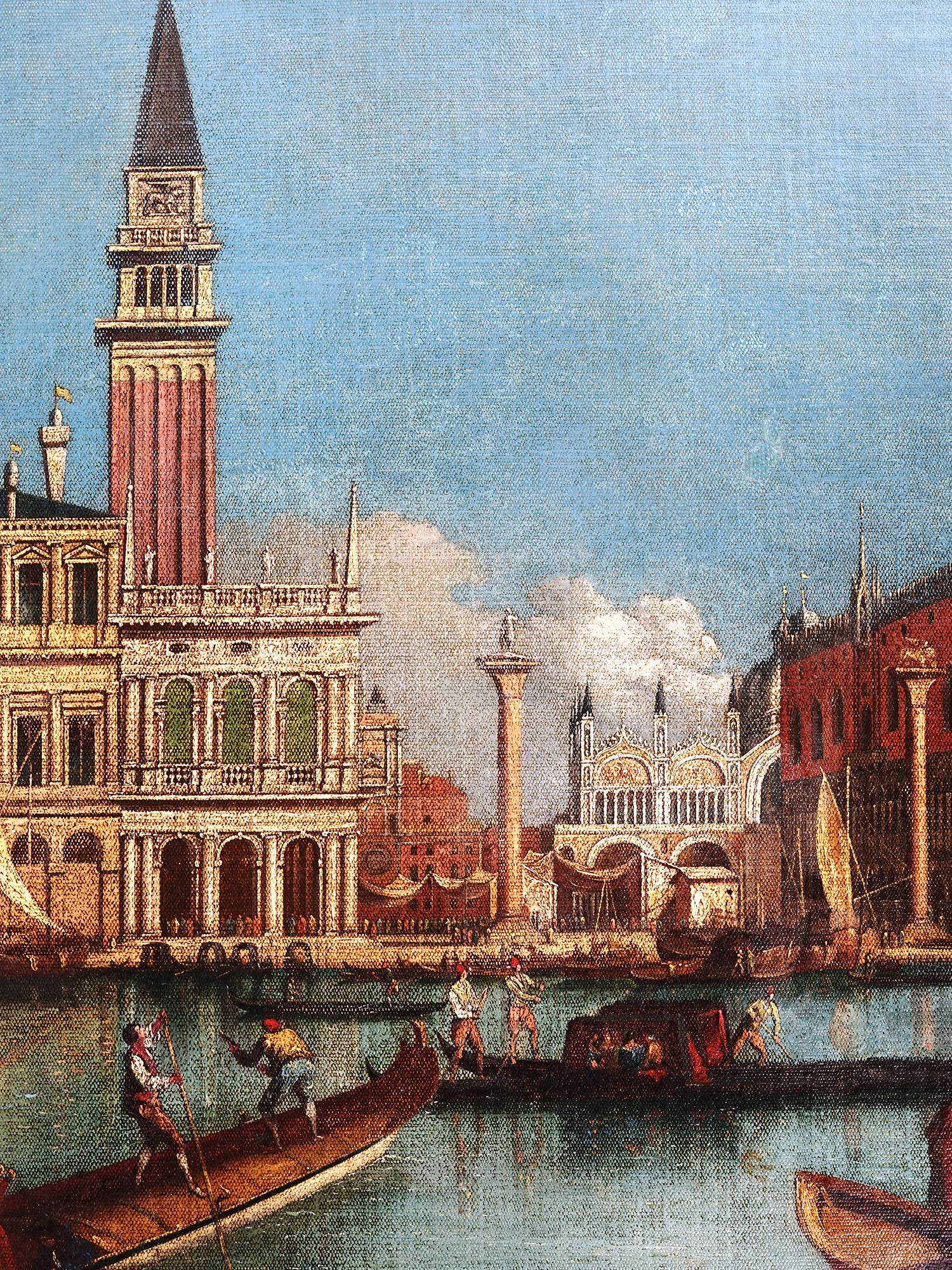 ANTIQUE OIL PAINTING VIEW OF VENETIAN GRAND CANAL PIC-2