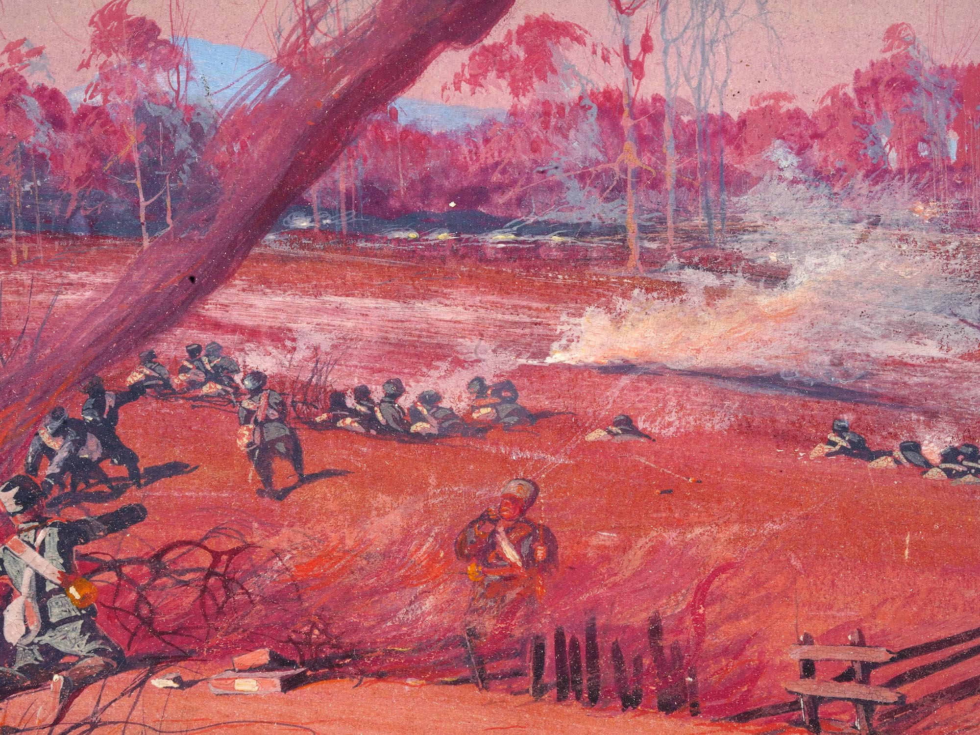 RUSSIAN BATTLE SCENE PAINTING BY BORIS LITVINOV PIC-2