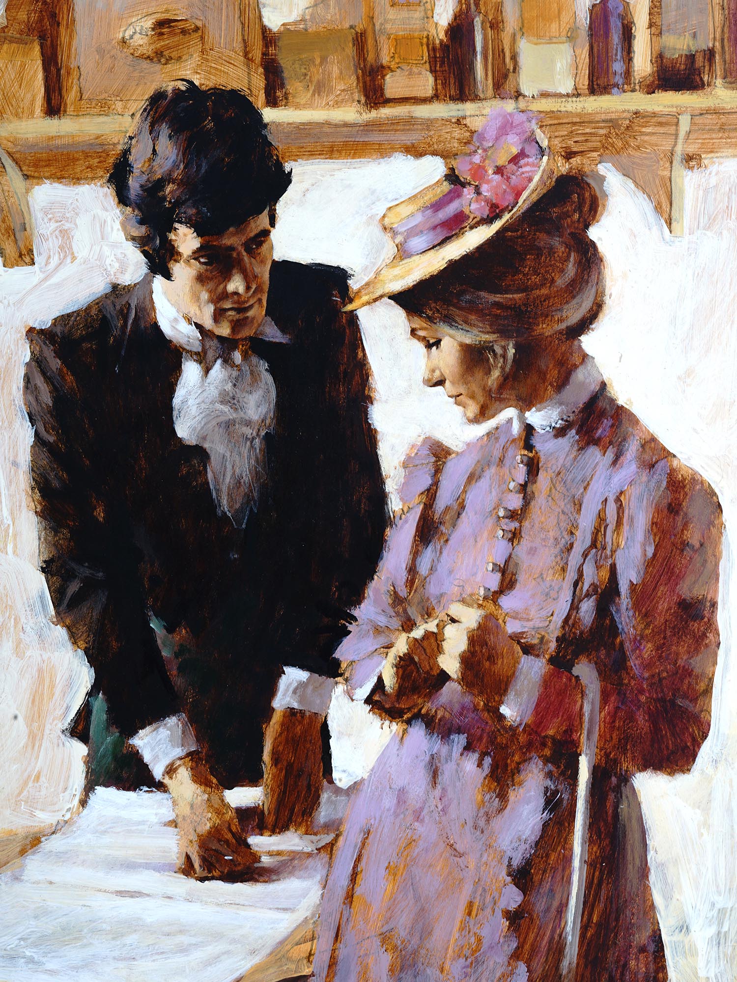 BRITISH ILLUSTRATION OIL PAINTING BY LEN THURSTON PIC-2