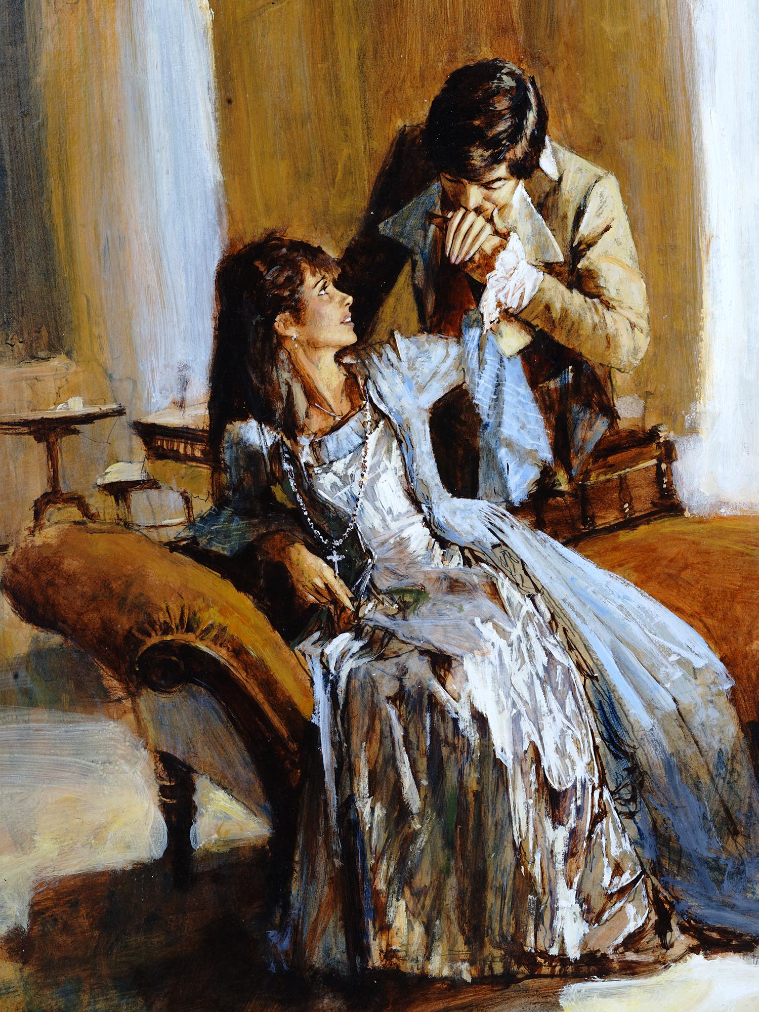 BRITISH ILLUSTRATION OIL PAINTING BY LEN THURSTON PIC-1