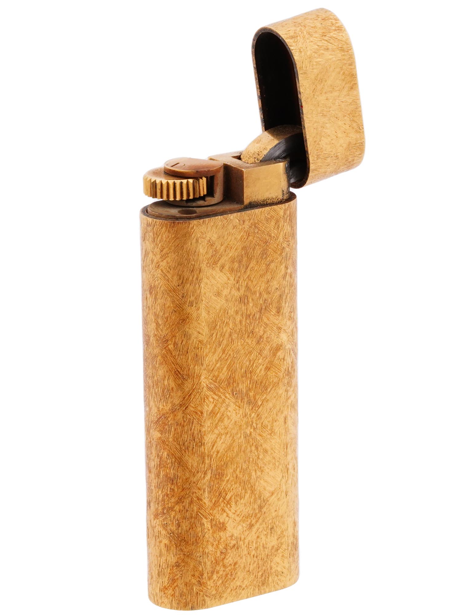 CARTIER LE MUST BRUSHED GOLD PLATE POCKET LIGHTER PIC-1