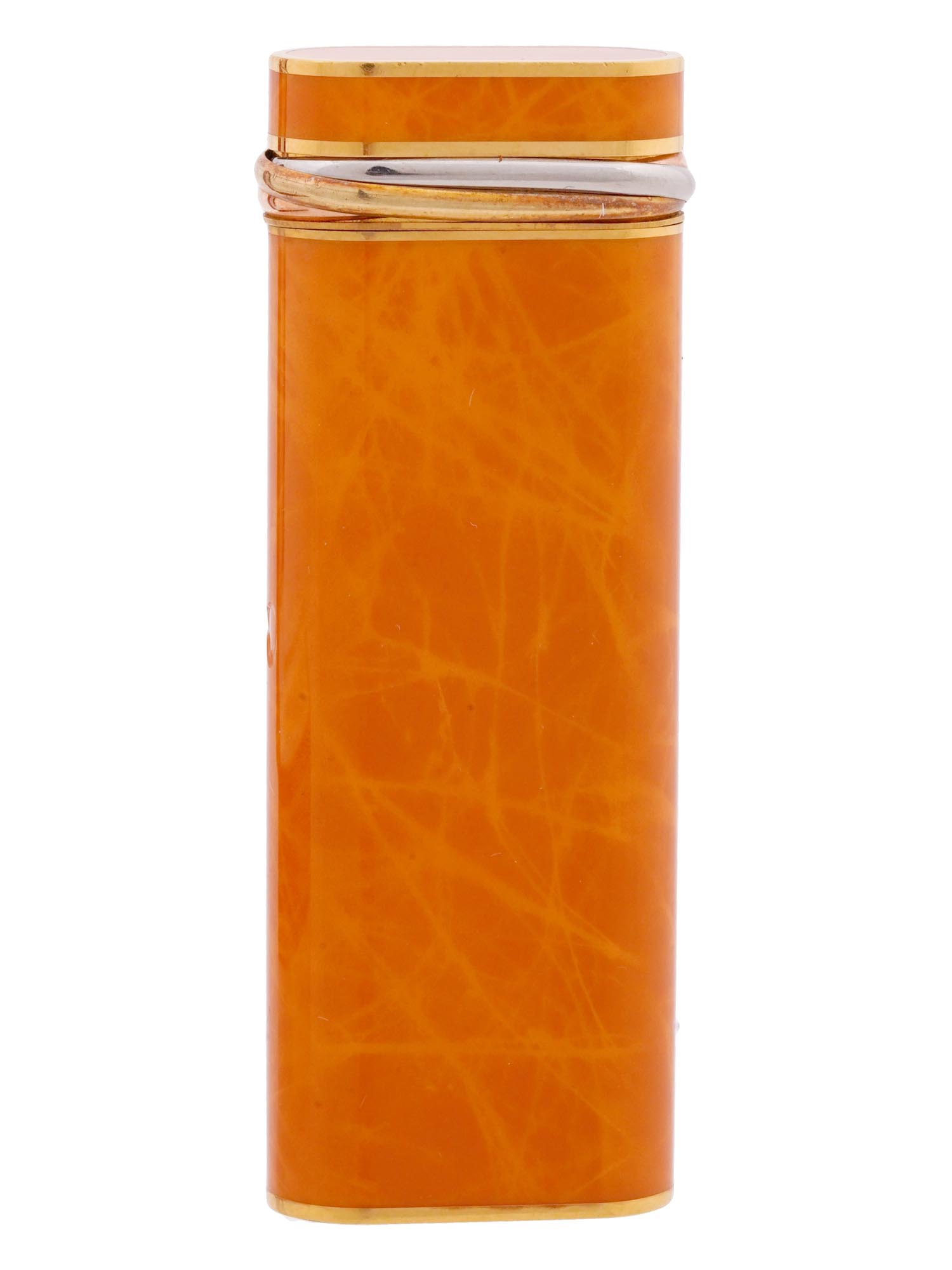 CARTIER LE MUST ORANGE LACQUER POCKET LIGHTER IOB PIC-3