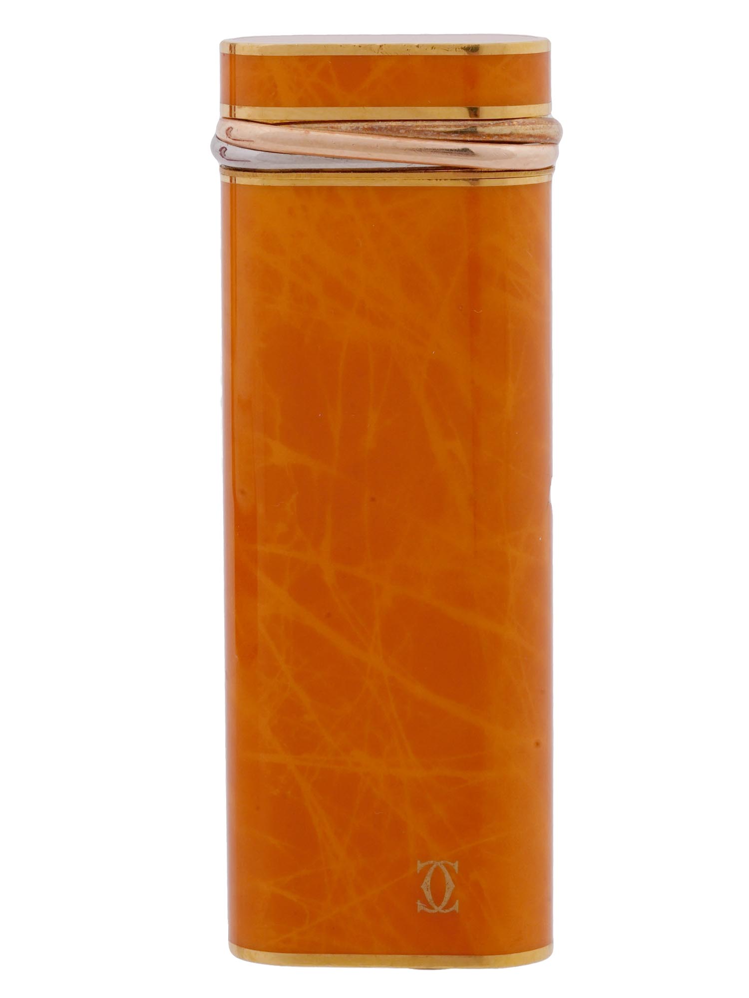 CARTIER LE MUST ORANGE LACQUER POCKET LIGHTER IOB PIC-5