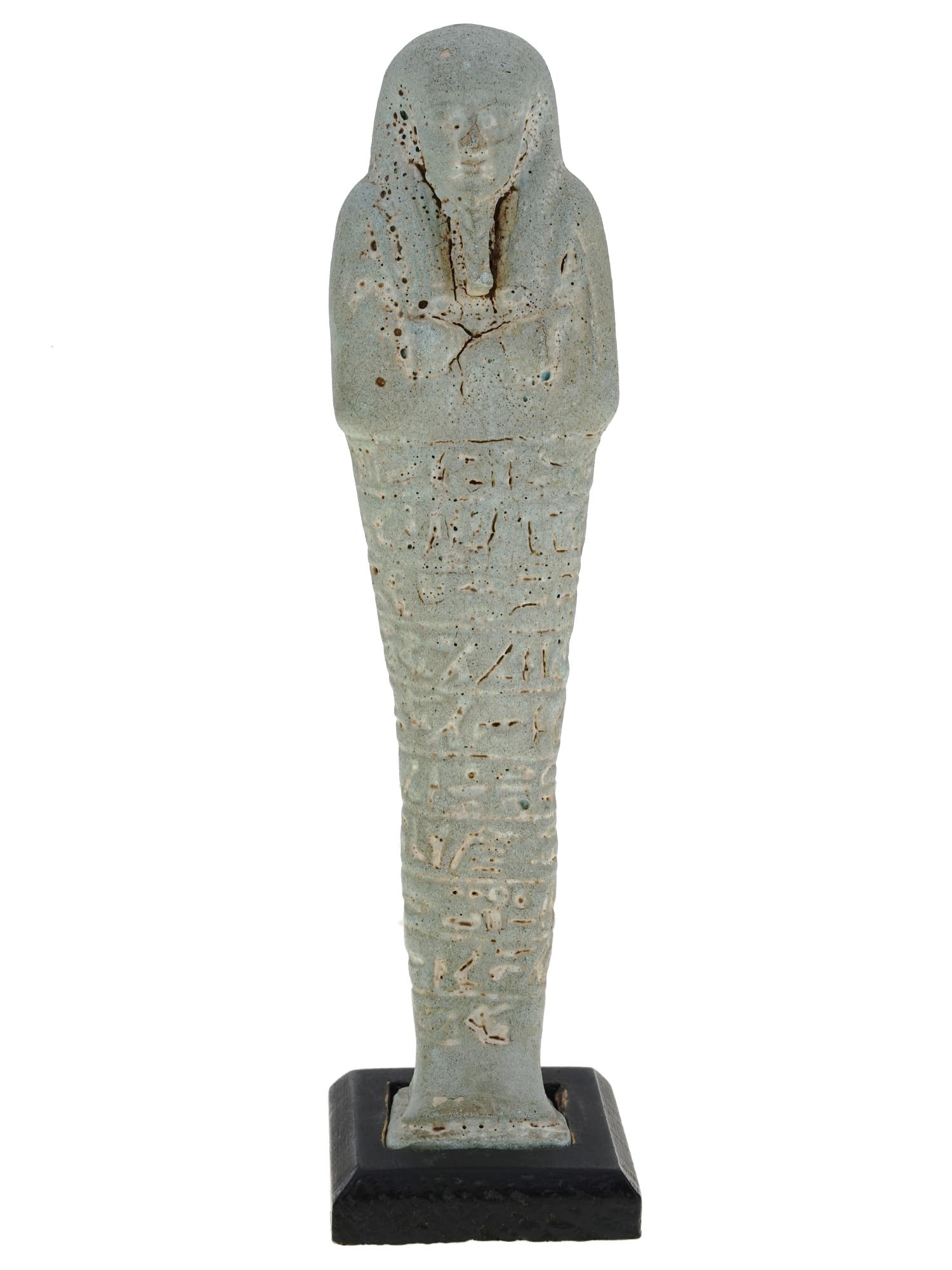 ANCIENT EGYPTIAN PTOLEMAIC MUMMI FAIENCE SHABTI PIC-2