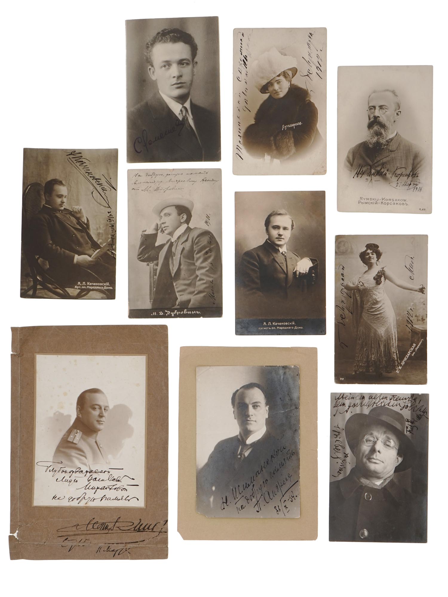 ANTIQUE PHOTOS OF RUSSIAN SINGERS WITH AUTOGRAPHS PIC-0