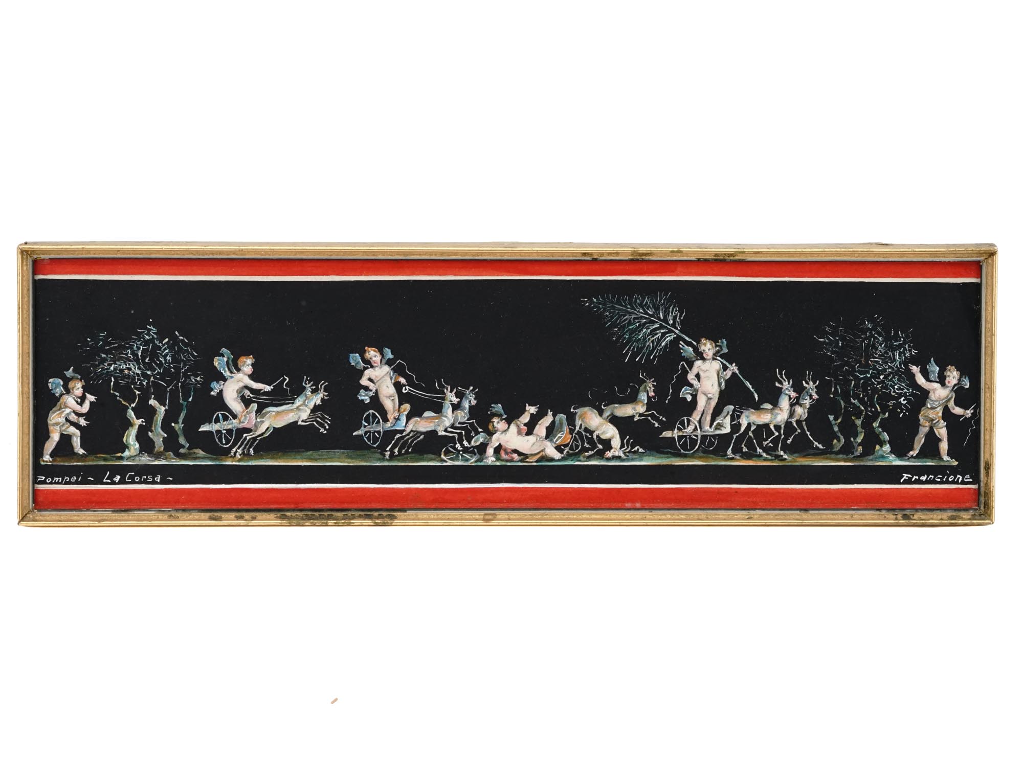 VINTAGE ITALIAN PAINTING GAME OF PUTTI BY FRANCIONE PIC-0