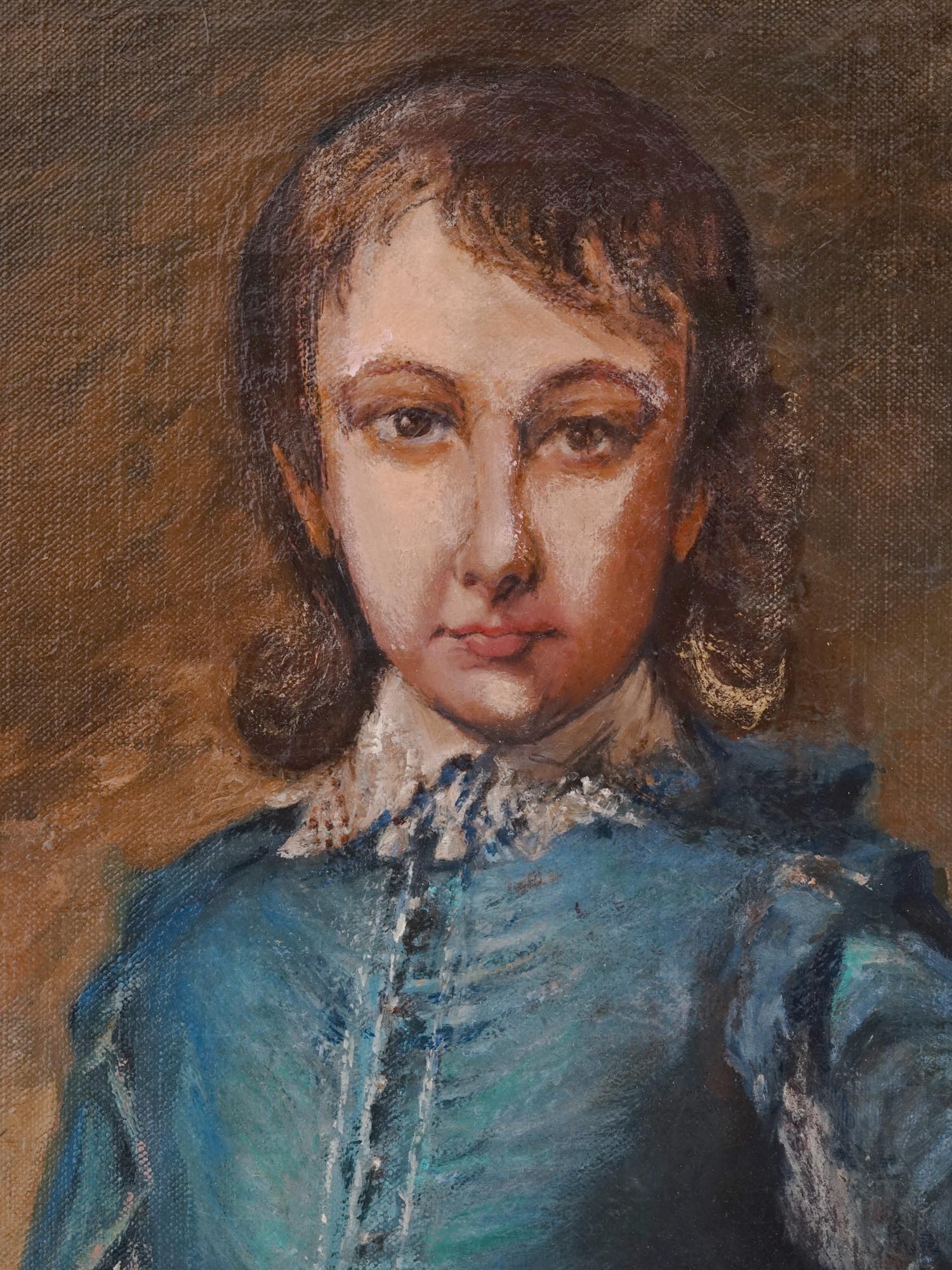 ENGLISH BLUE BOY PAINTING AFTER TH. GAINSBOROUGH PIC-2