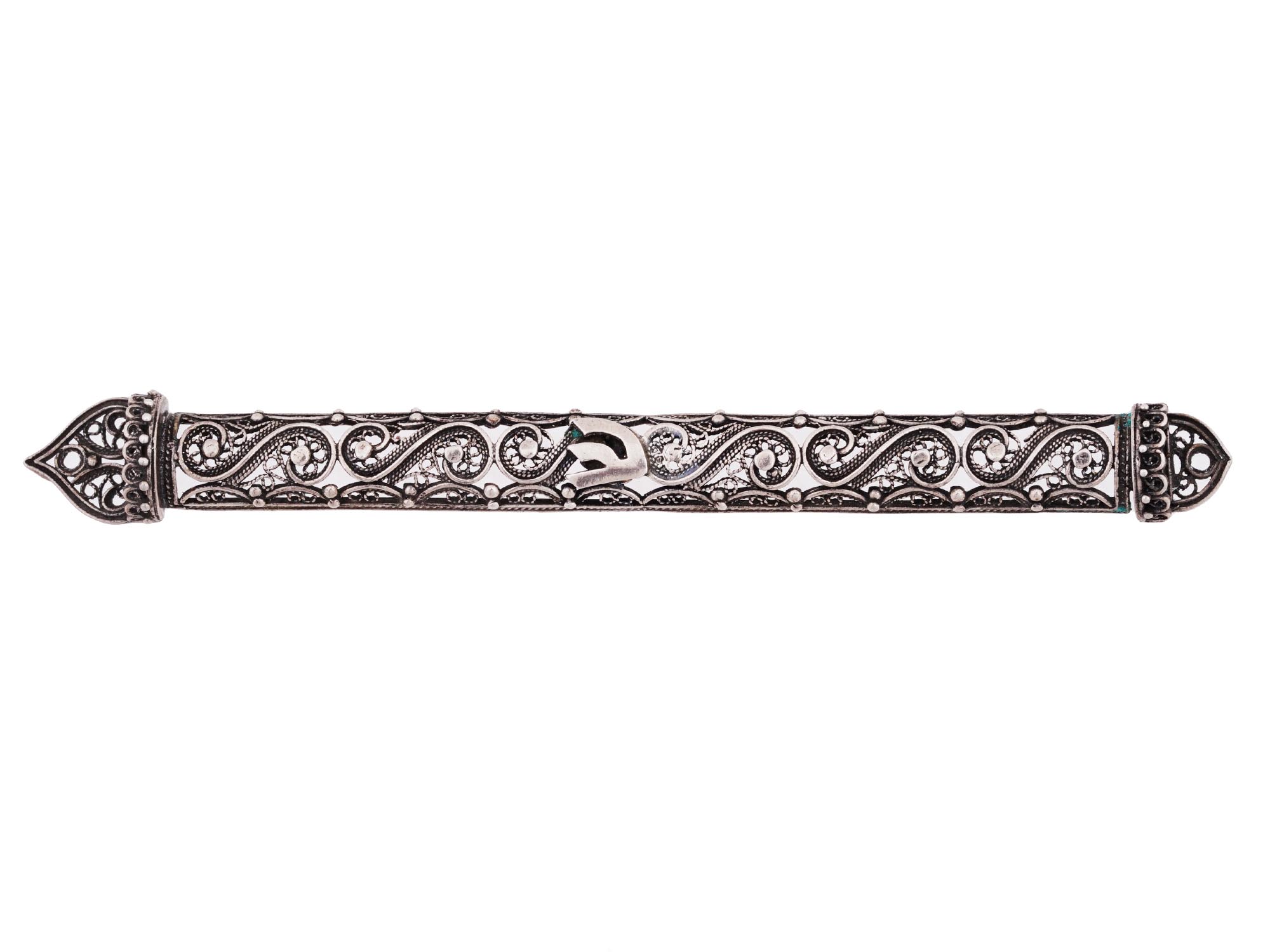 RUSSIAN SILVER JUDAICA CUP MEZUZAH AND TORAH POINTER PIC-3