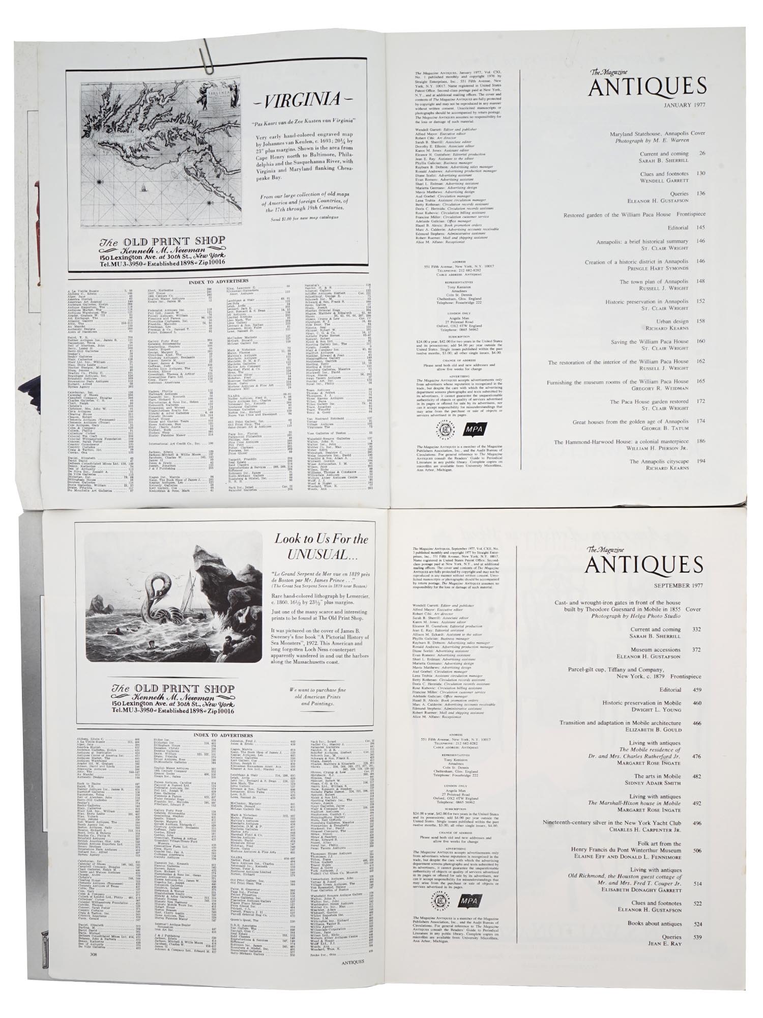 THE MAGAZINE ANTIQUES ISSUES AND AUCTION CATALOGS PIC-6