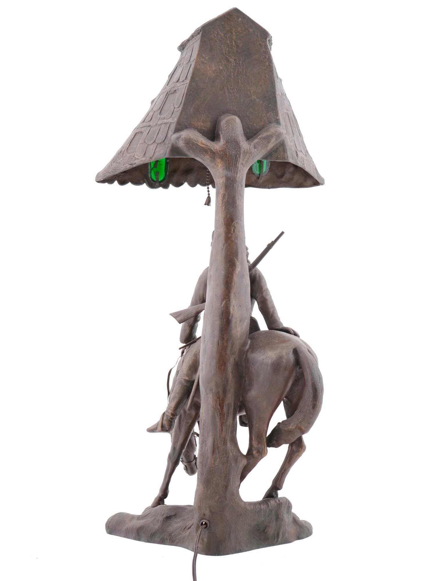 ANTIQUE BRONZE LAMP WITH COSSACK AFTER LANCERAY PIC-4