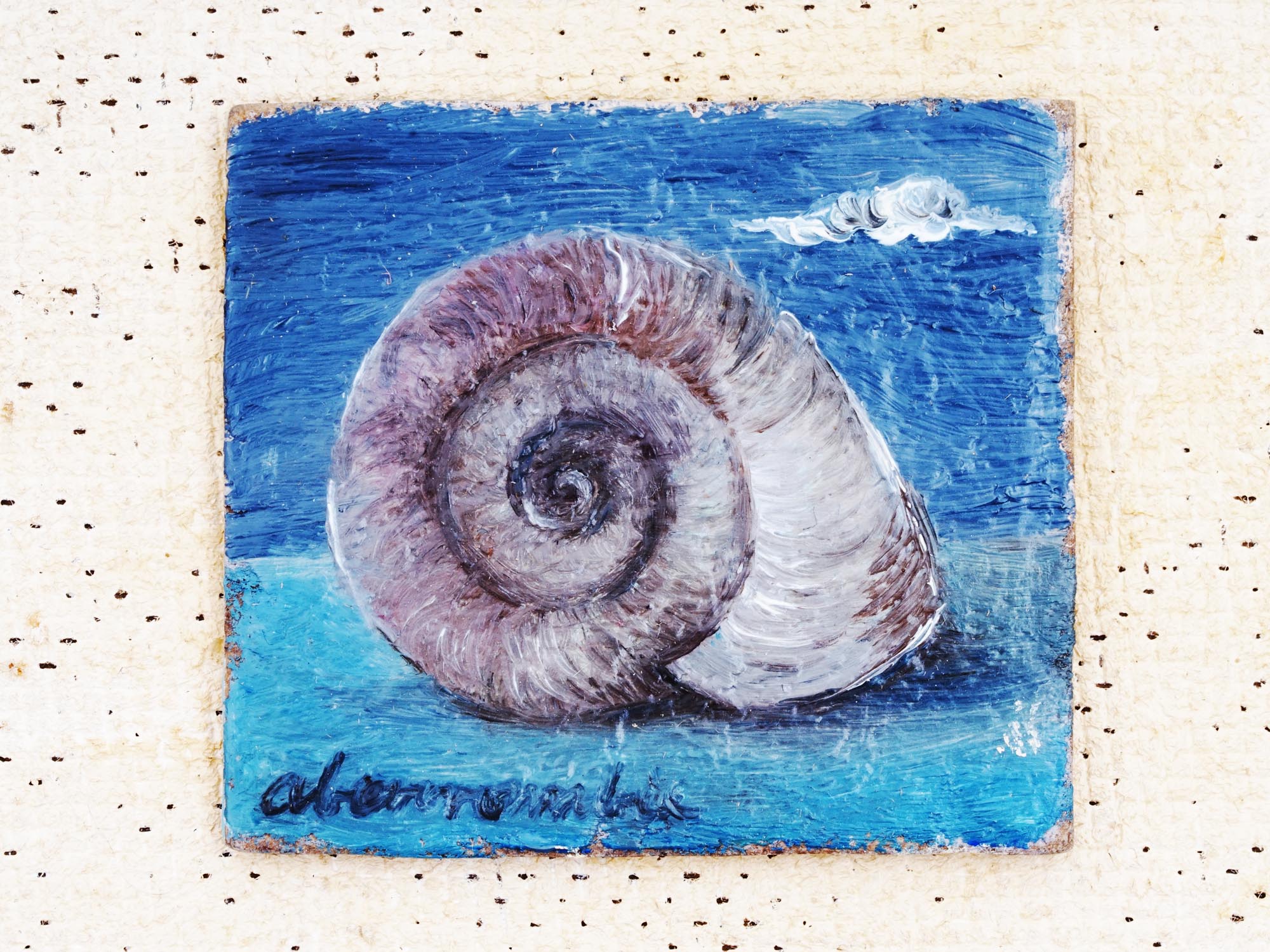 AMERICAN OIL PAINTING SNAIL BY GERTRUDE ABERCROMBIE PIC-1