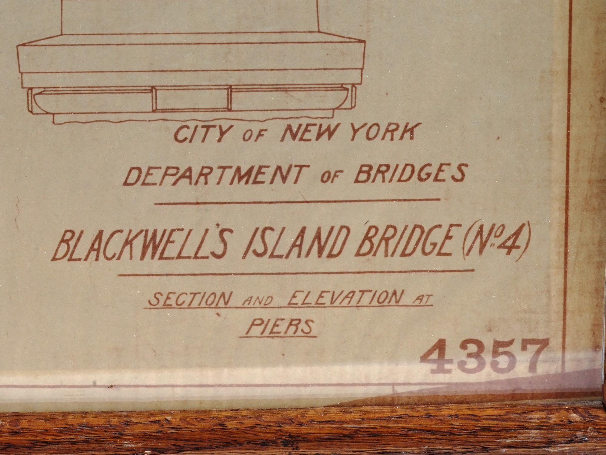 ANTIQUE QUEENSBORO BRIDGE ENGINEER DRAWING PIC-3