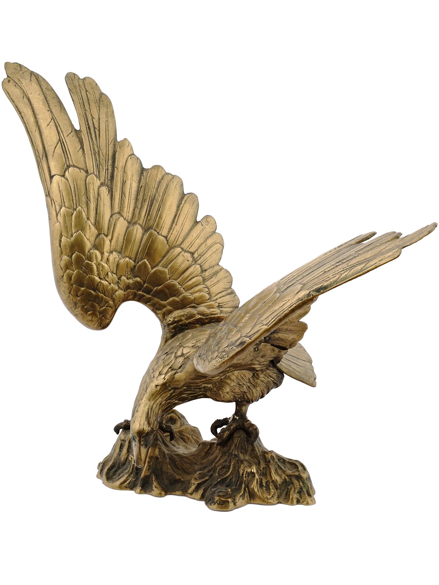 VINTAGE GILT BRONZE SCULPTURE OF AMERICAN EAGLE PIC-0