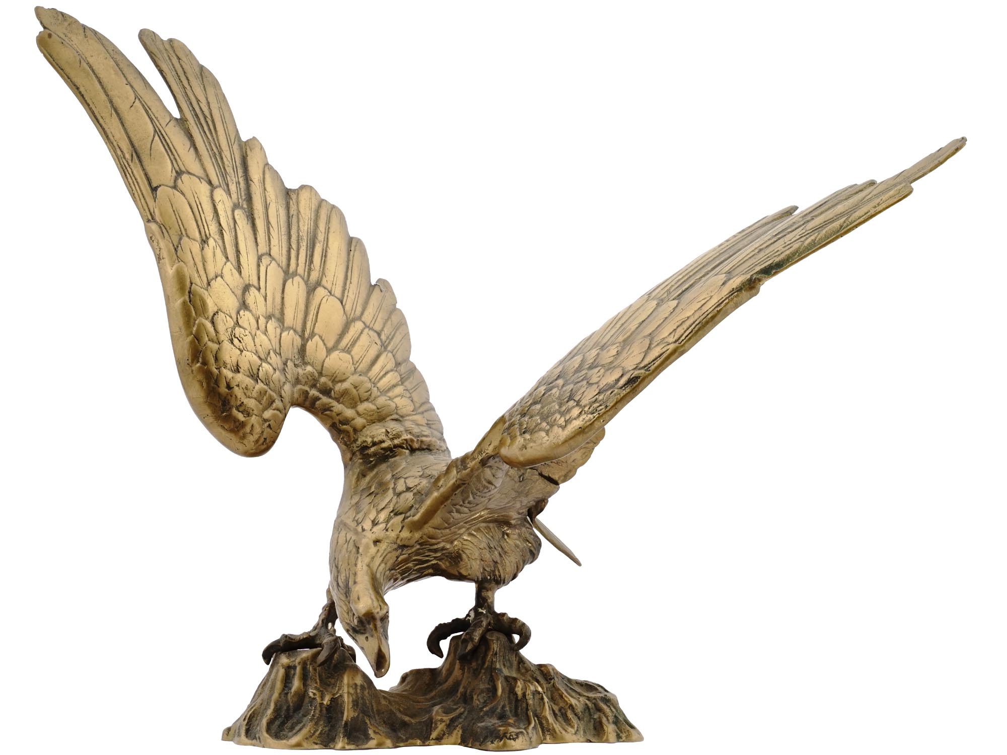 VINTAGE GILT BRONZE SCULPTURE OF AMERICAN EAGLE PIC-2