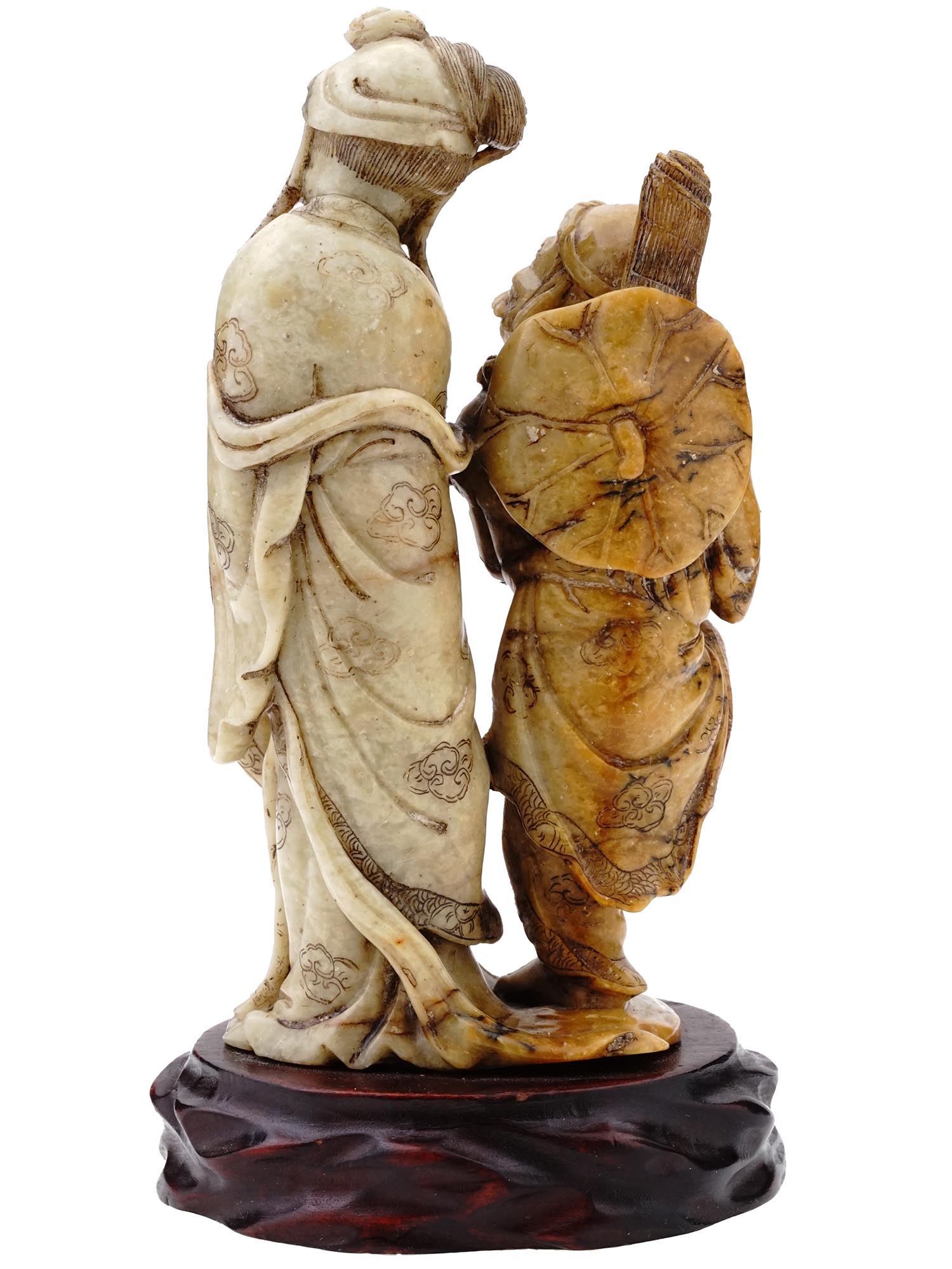 ANTIQUE CHINESE LI TIEGUAI AND GUANYIN SCULPTURE PIC-3