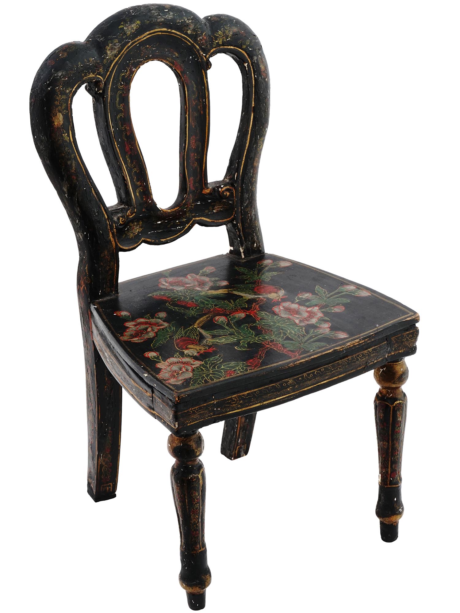 19TH CENTURY BRITISH PAPIER MACHE DOLL SIDE CHAIR PIC-0