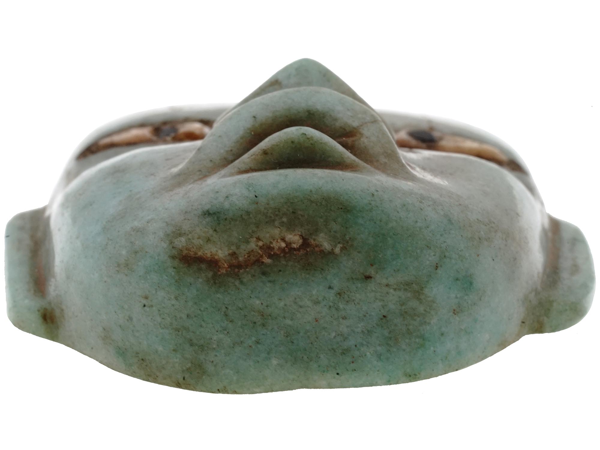PRE COLUMBIAN OLMEC HAND CARVED JADE FACE MASK PIC-4
