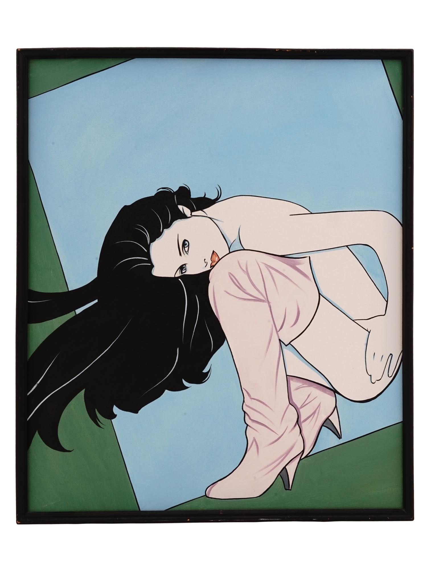 OIL ON CANVAS PAINTING SUSAN AFTER PATRICK NAGEL PIC-0