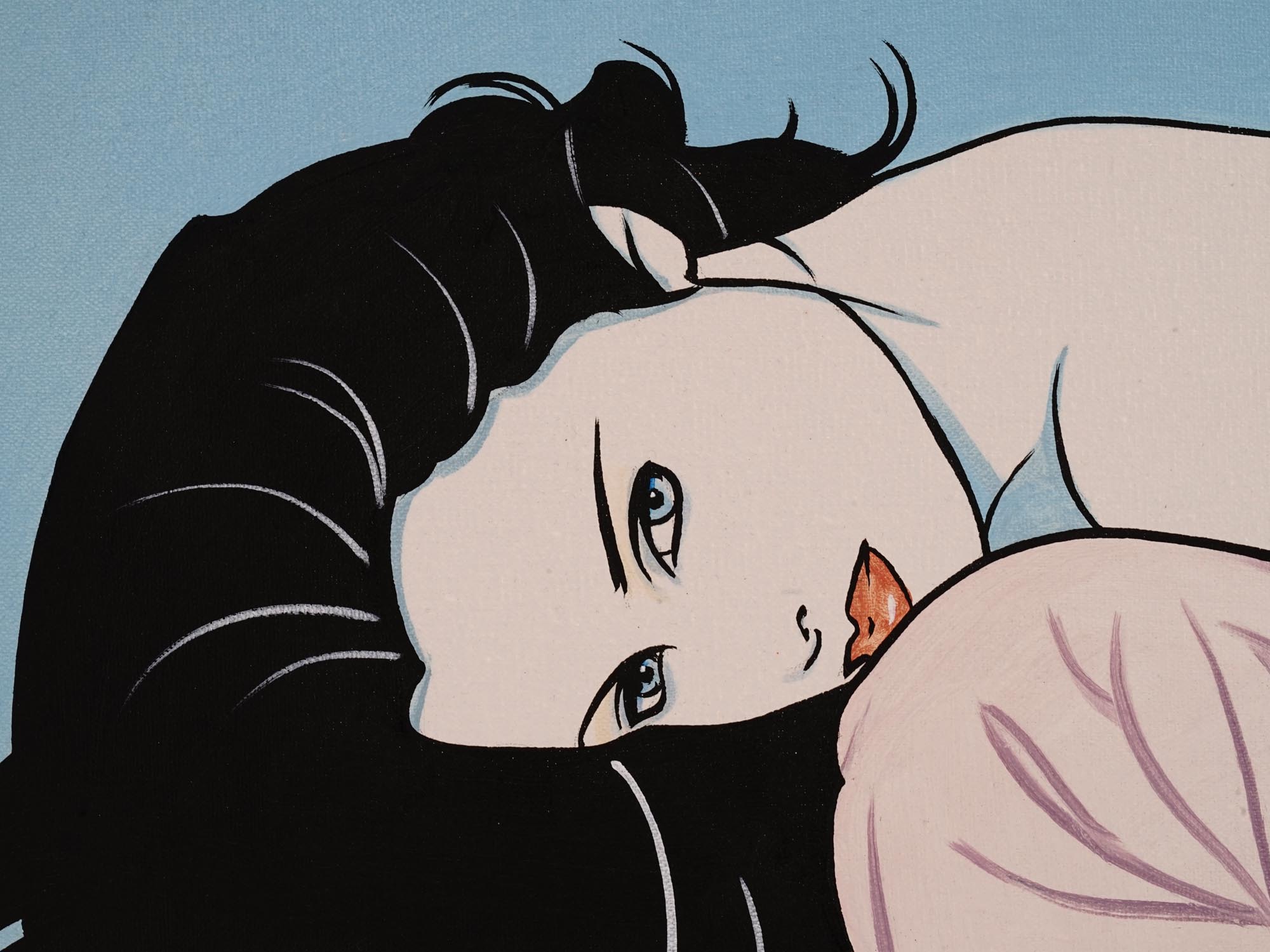 OIL ON CANVAS PAINTING SUSAN AFTER PATRICK NAGEL PIC-2