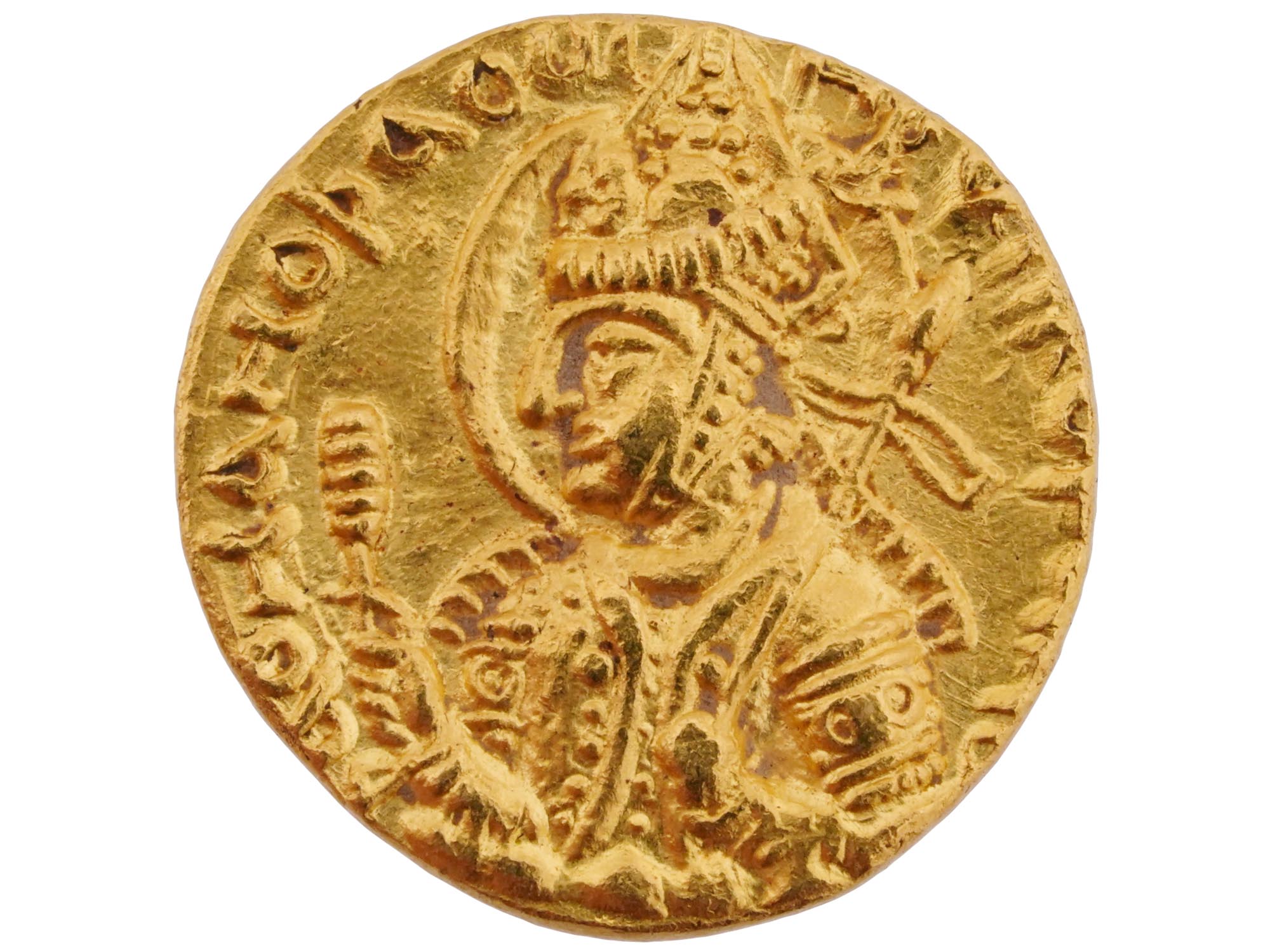 ANCIENT KUSHAN EMPIRE HUVISHKA GOLD COIN DINAR PIC-0
