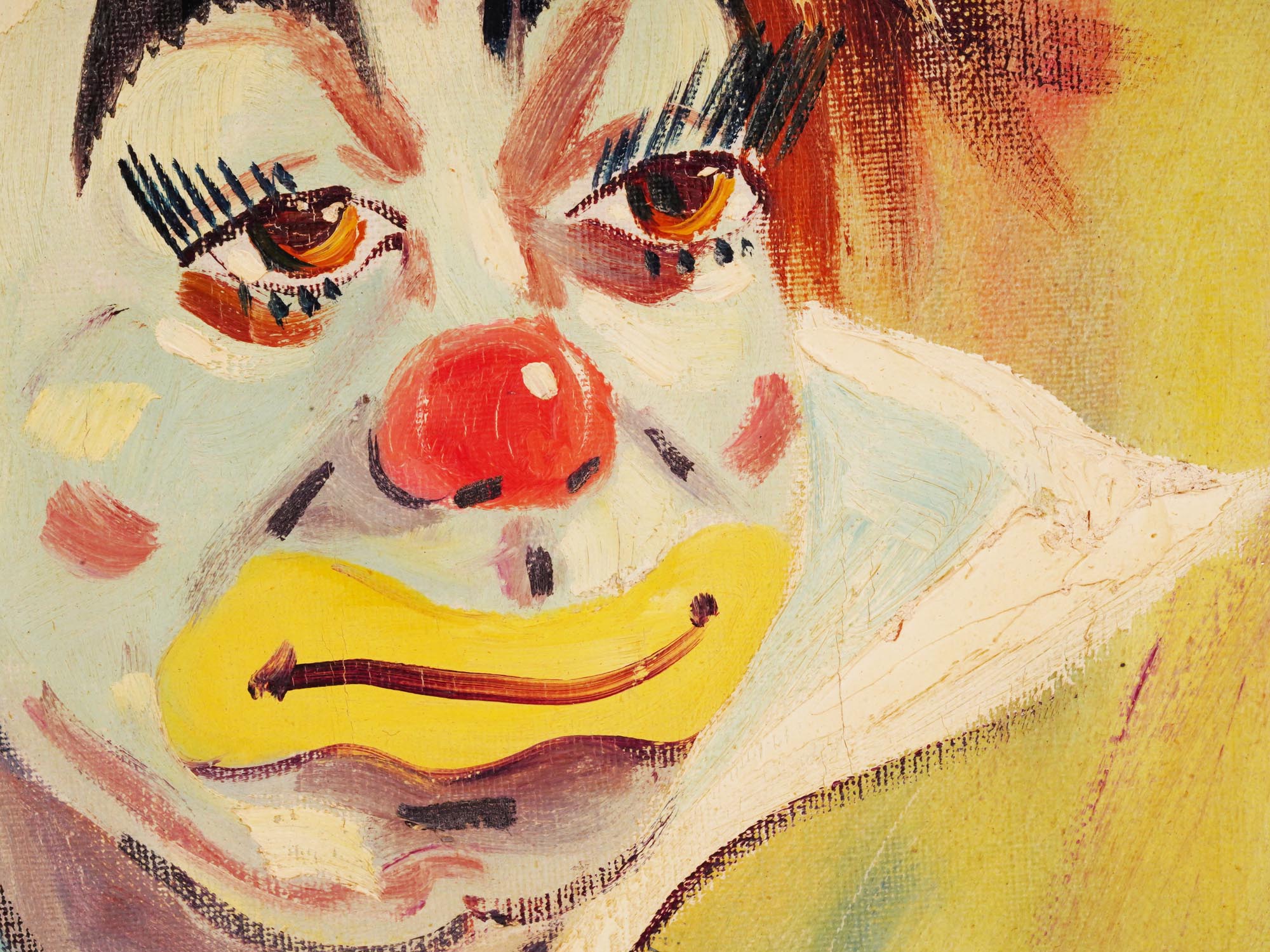 MIDCENT OIL PAINTING PORTRAIT OF CLOWN BY COLLIN PIC-2
