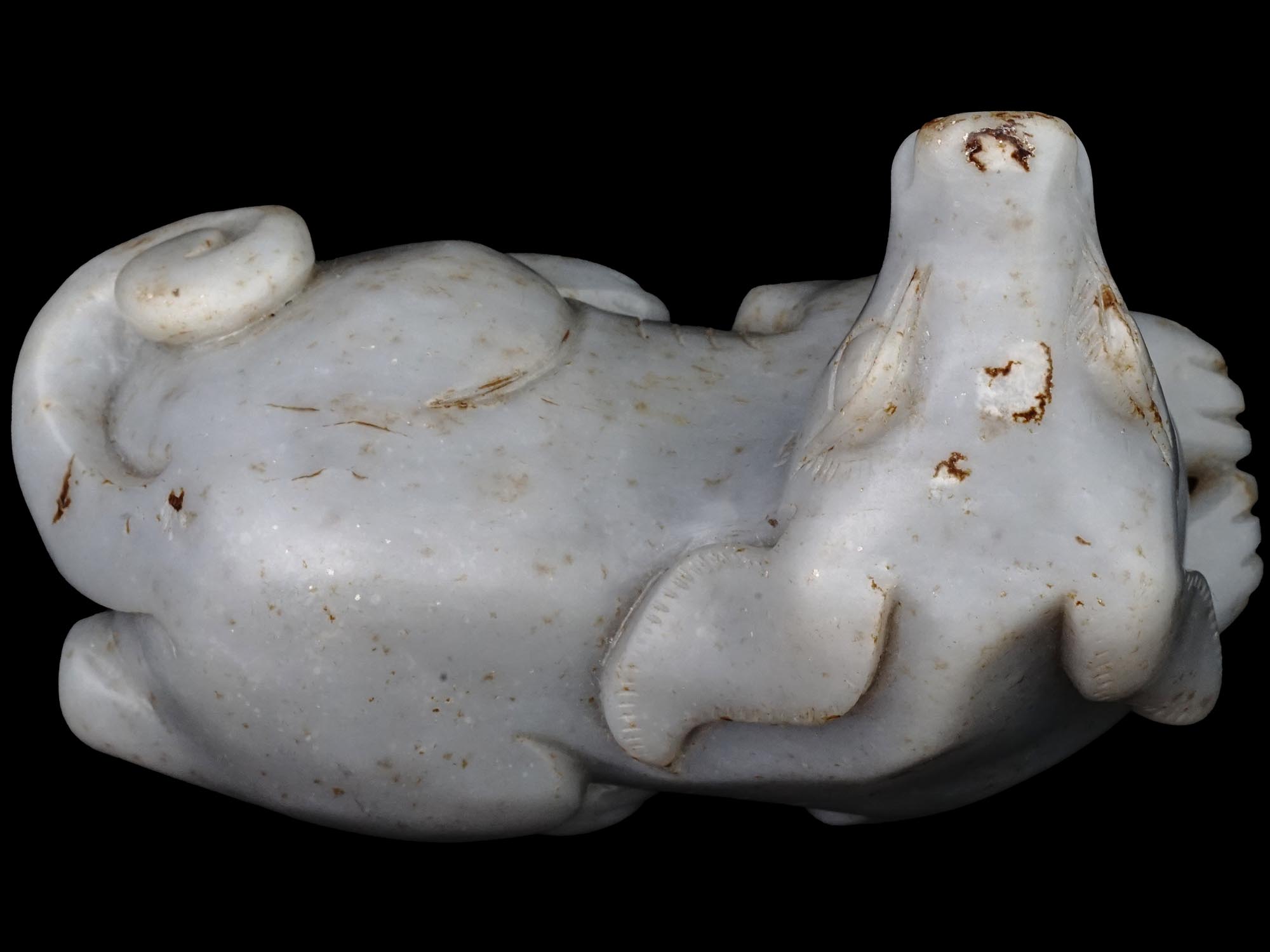 CHINESE HAND CARVED JADE FIGURINE AMULET OF DOG PIC-5