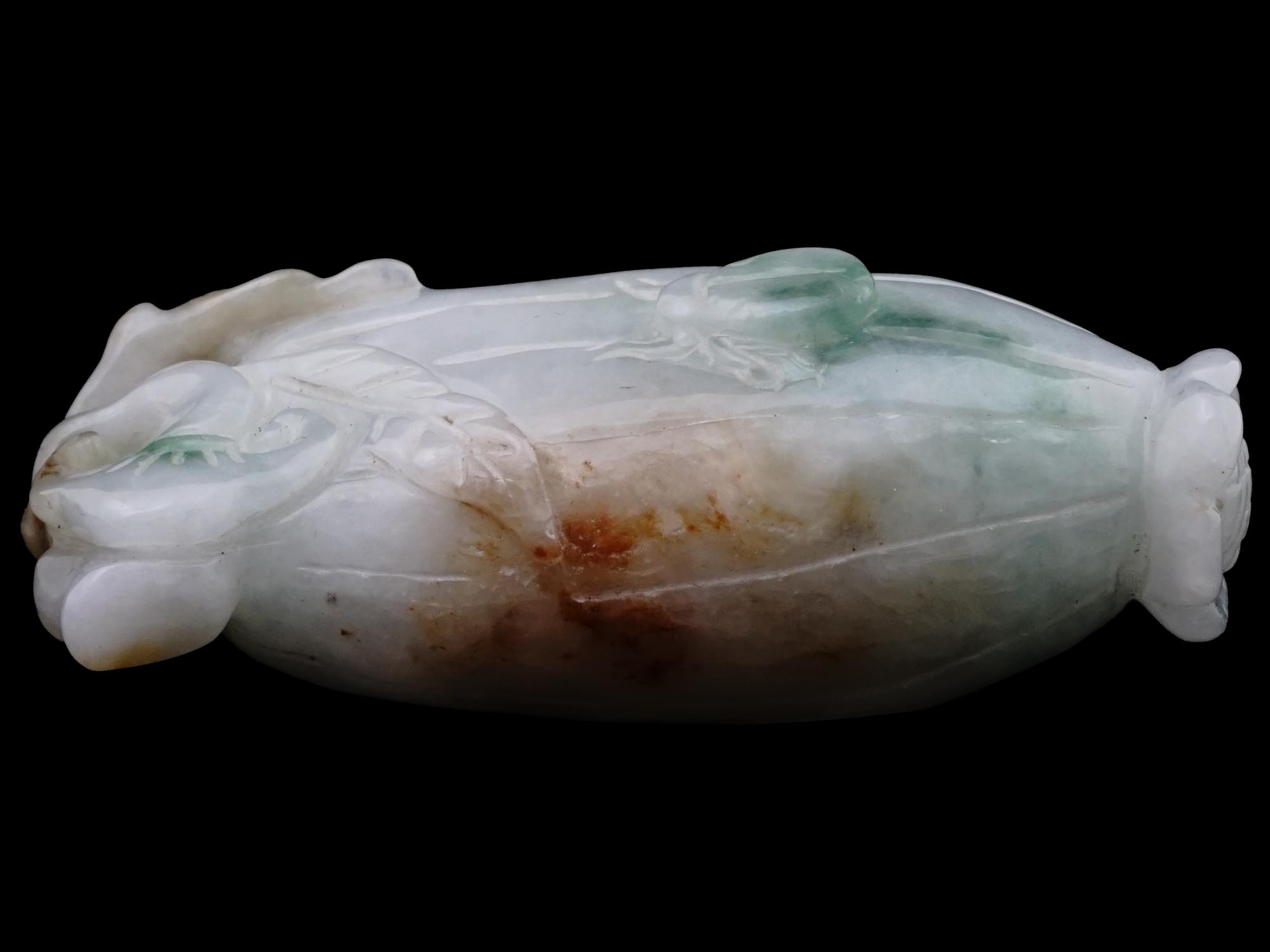 CHINESE CARVED JADE BANGLE BRACELET VASE PENDANT PIC-6