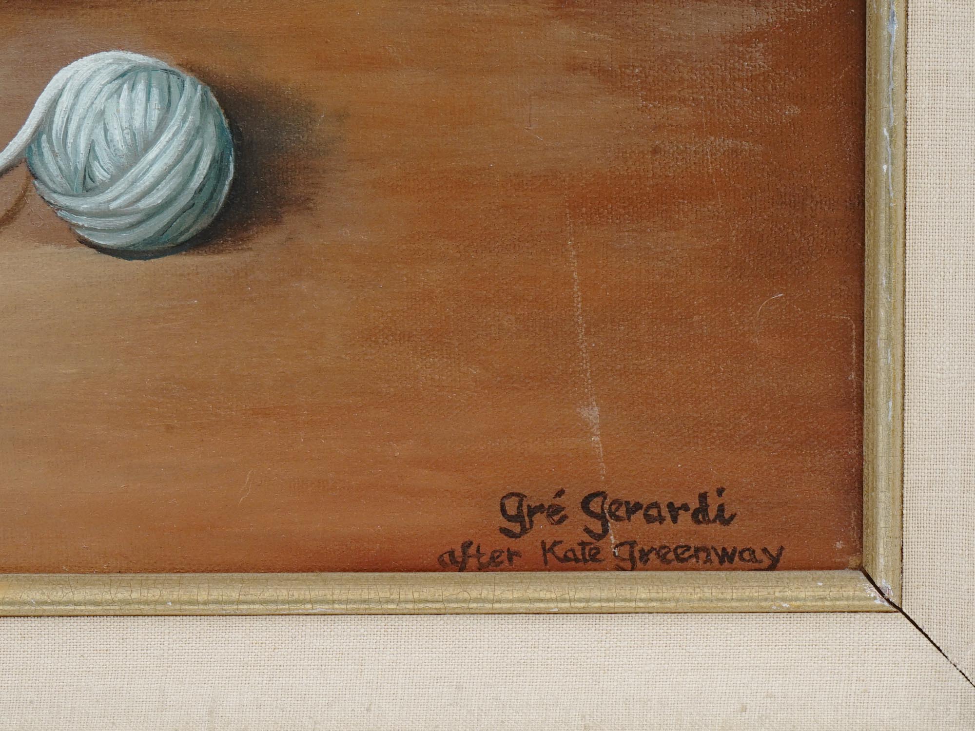 OIL PAINTING BY GRE GERARDI AFTER KATE GREENAWAY PIC-4