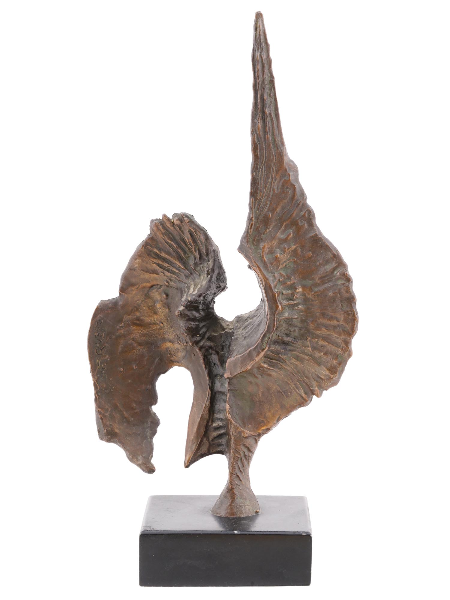 MID CENTURY BRUTALIST BRONZE SCULPTURE BY F RUSSO PIC-2