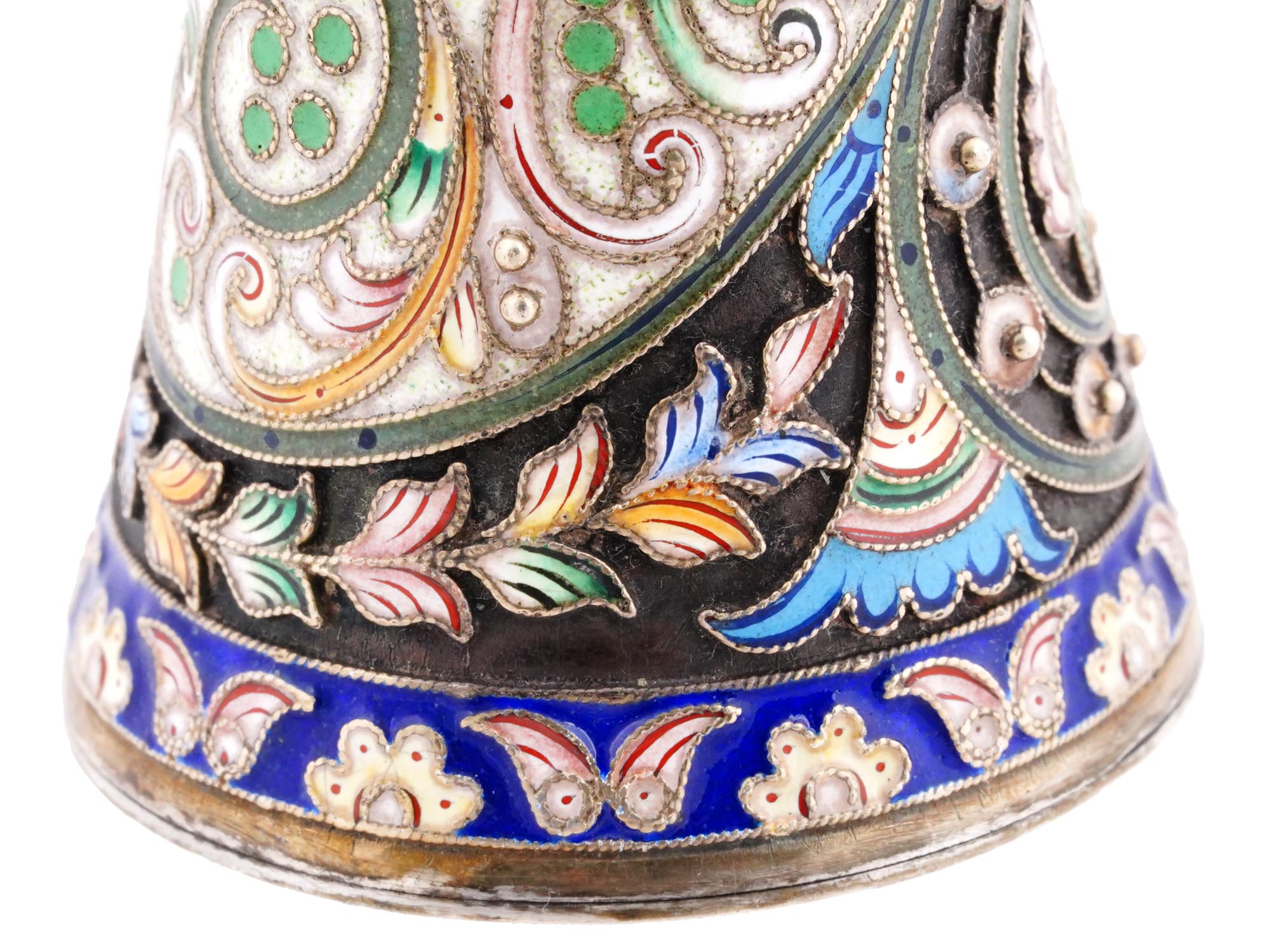 RUSSIAN 88 SILVER CLOISONNE ENAMEL PERFUME BOTTLE PIC-8