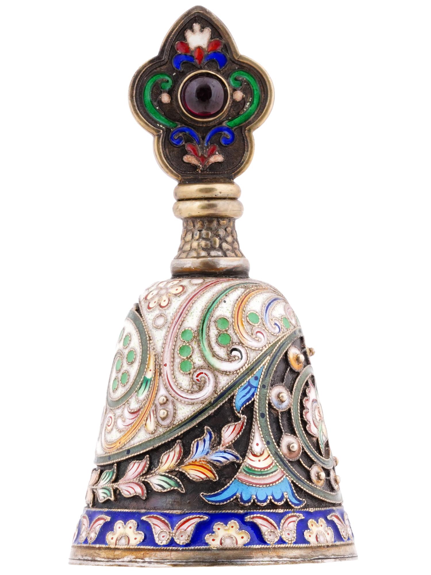 RUSSIAN 88 SILVER CLOISONNE ENAMEL PERFUME BOTTLE PIC-1