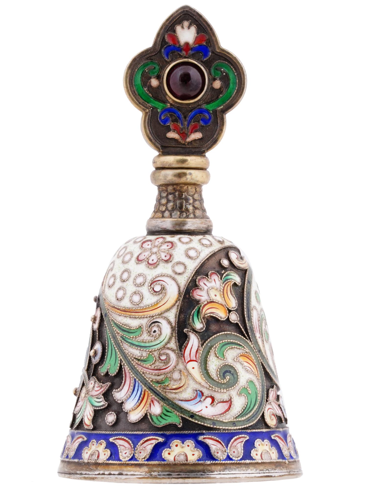 RUSSIAN 88 SILVER CLOISONNE ENAMEL PERFUME BOTTLE PIC-3