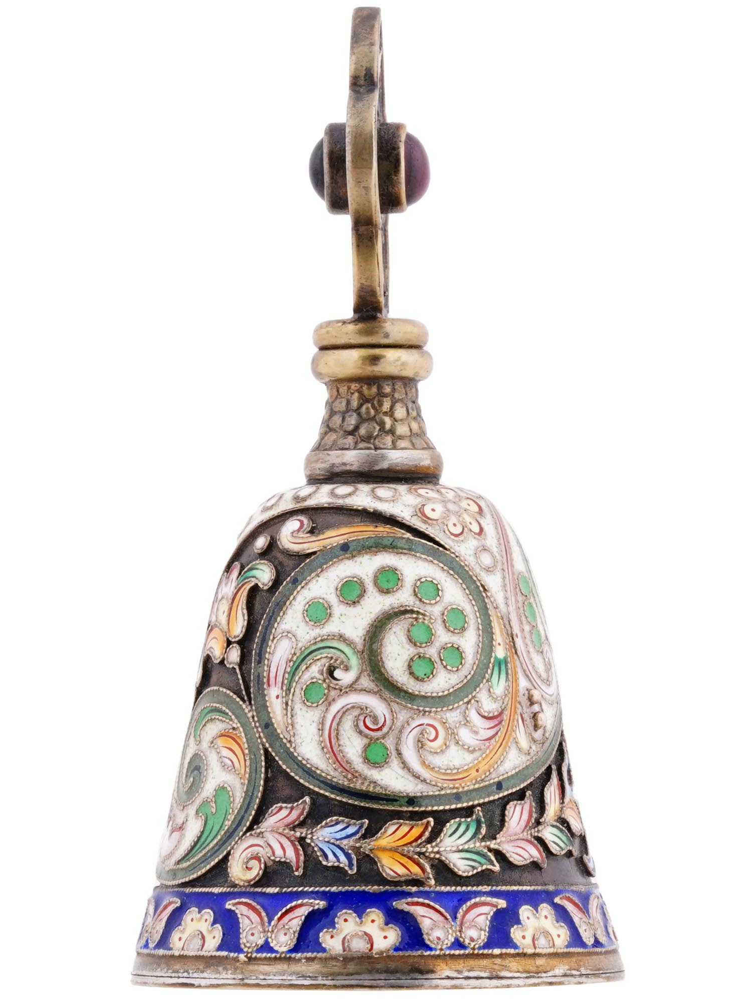 RUSSIAN 88 SILVER CLOISONNE ENAMEL PERFUME BOTTLE PIC-4