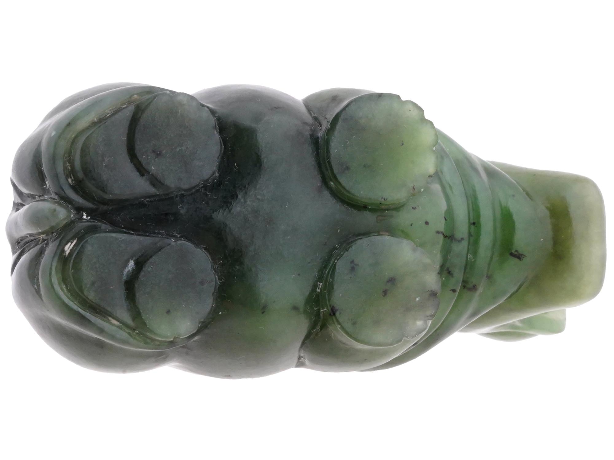 RUSSIAN CARVED NEPHRITE JADE RUBY HIPPO FIGURINE PIC-6