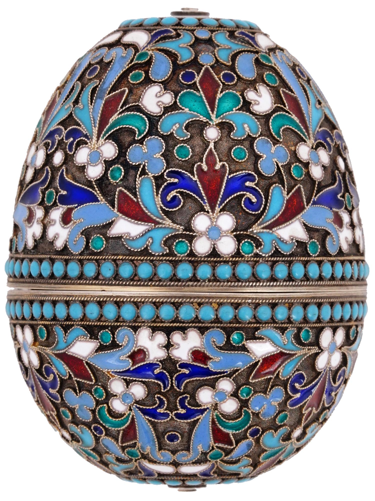 RUSSIAN GILT SILVER ENAMEL EGG CUPS PIC-0