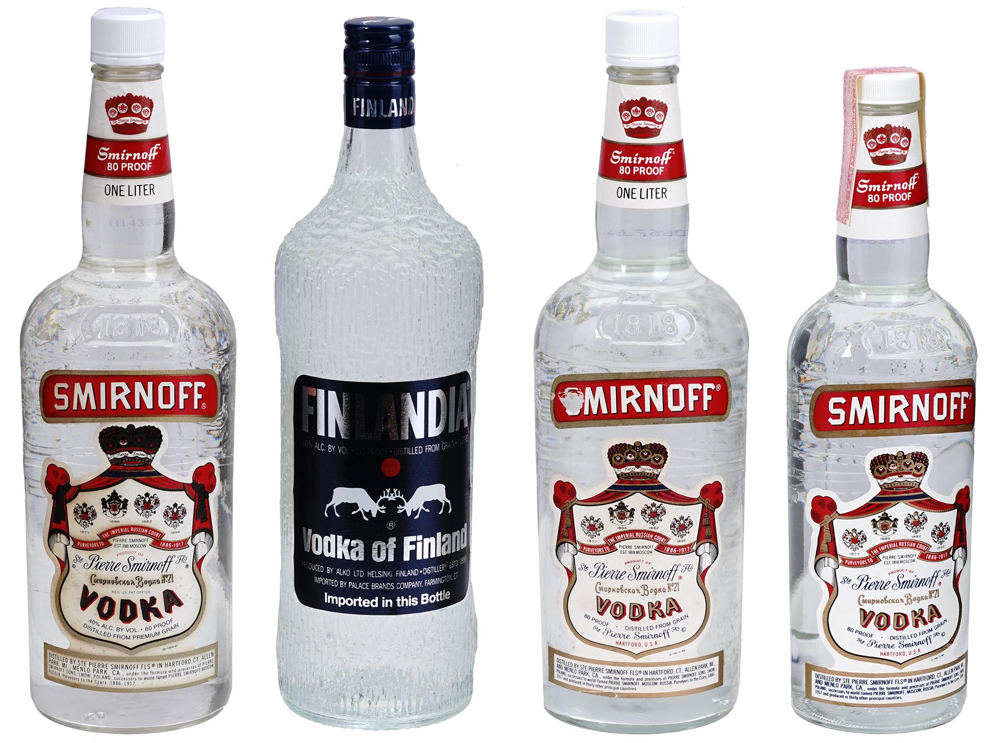 VINTAGE SMIRNOFF FINLANDIA LIQUEUR BOTTLES IOB PIC-4