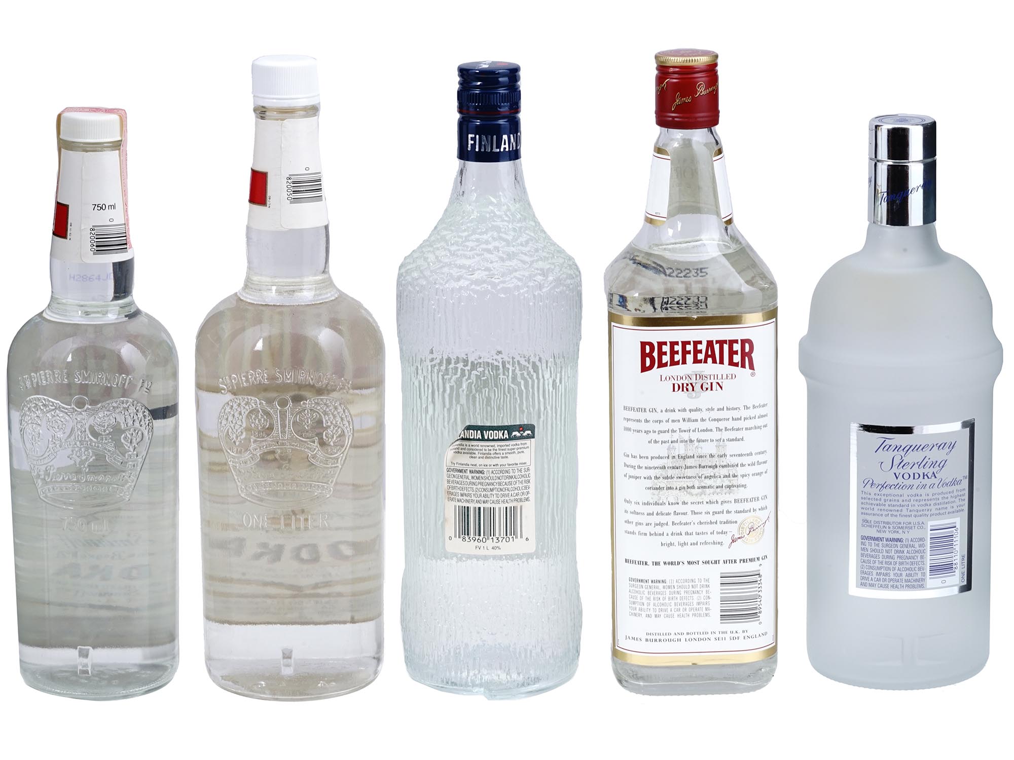 SEAGRAMS SMIRNOFF BEEFEATER LIQUEUR BOTTLES IOB PIC-4