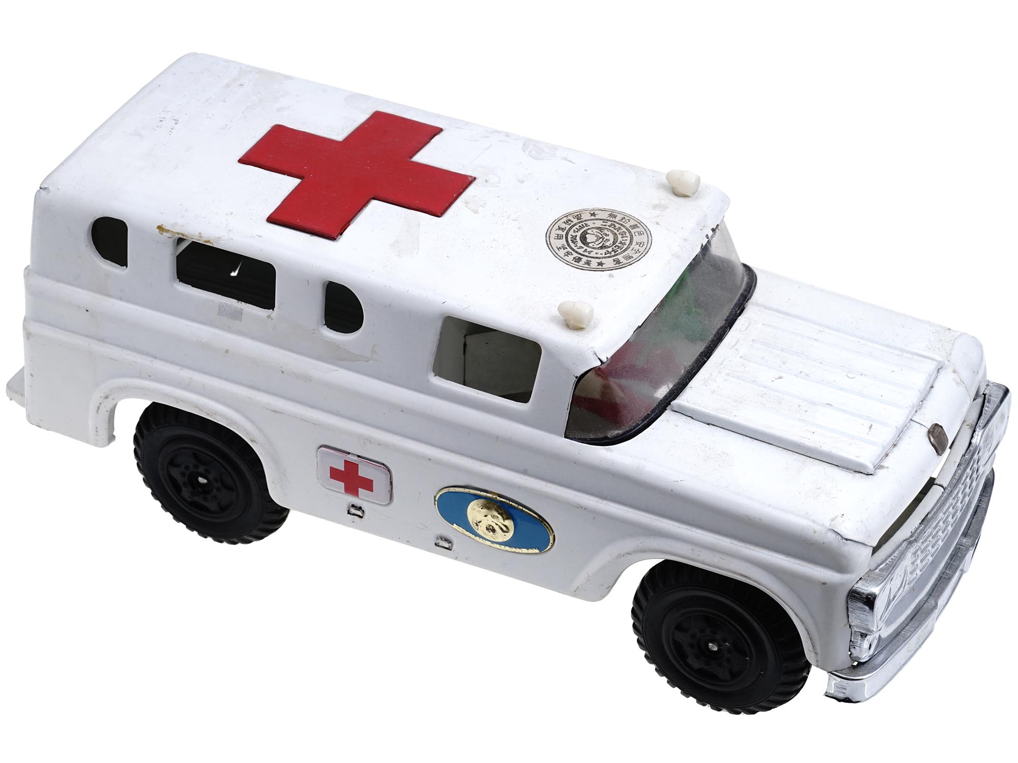 MID CENTURY JAPANESE SAN TIN AMBULANCE TOY CAR PIC-0