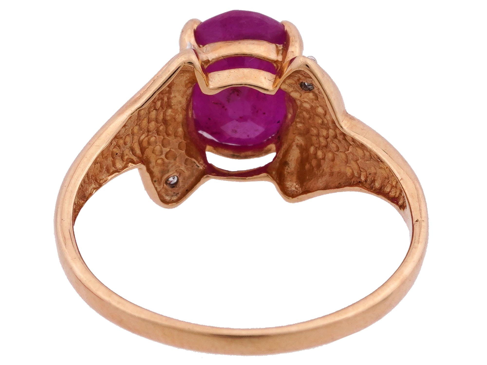 14K GOLD COCKTAIL RING WITH PURPLE GEMSTONE PIC-2