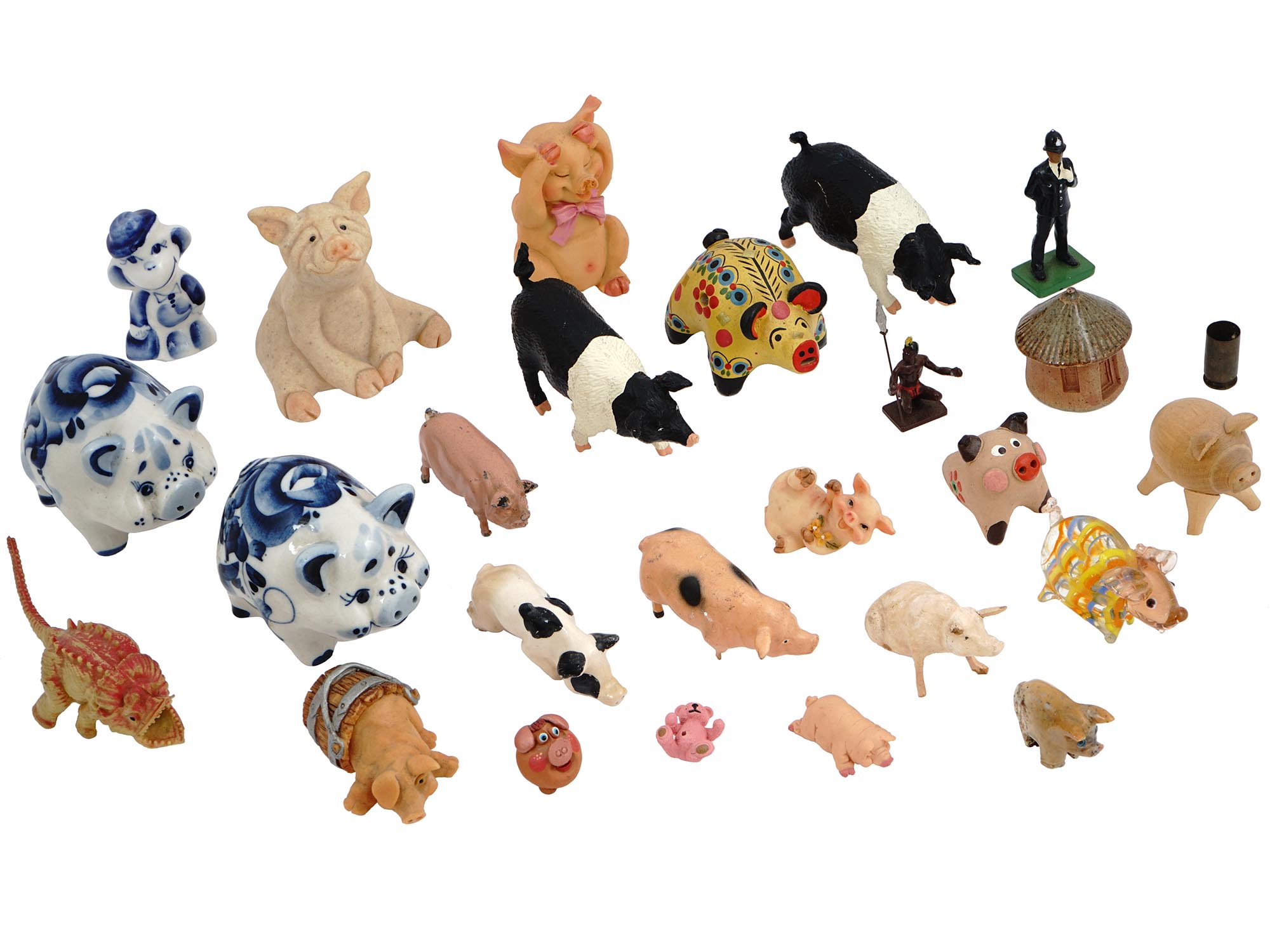 LARGE COLLECTION OF PIG FIGURINES AND OTHER TOYS PIC-0