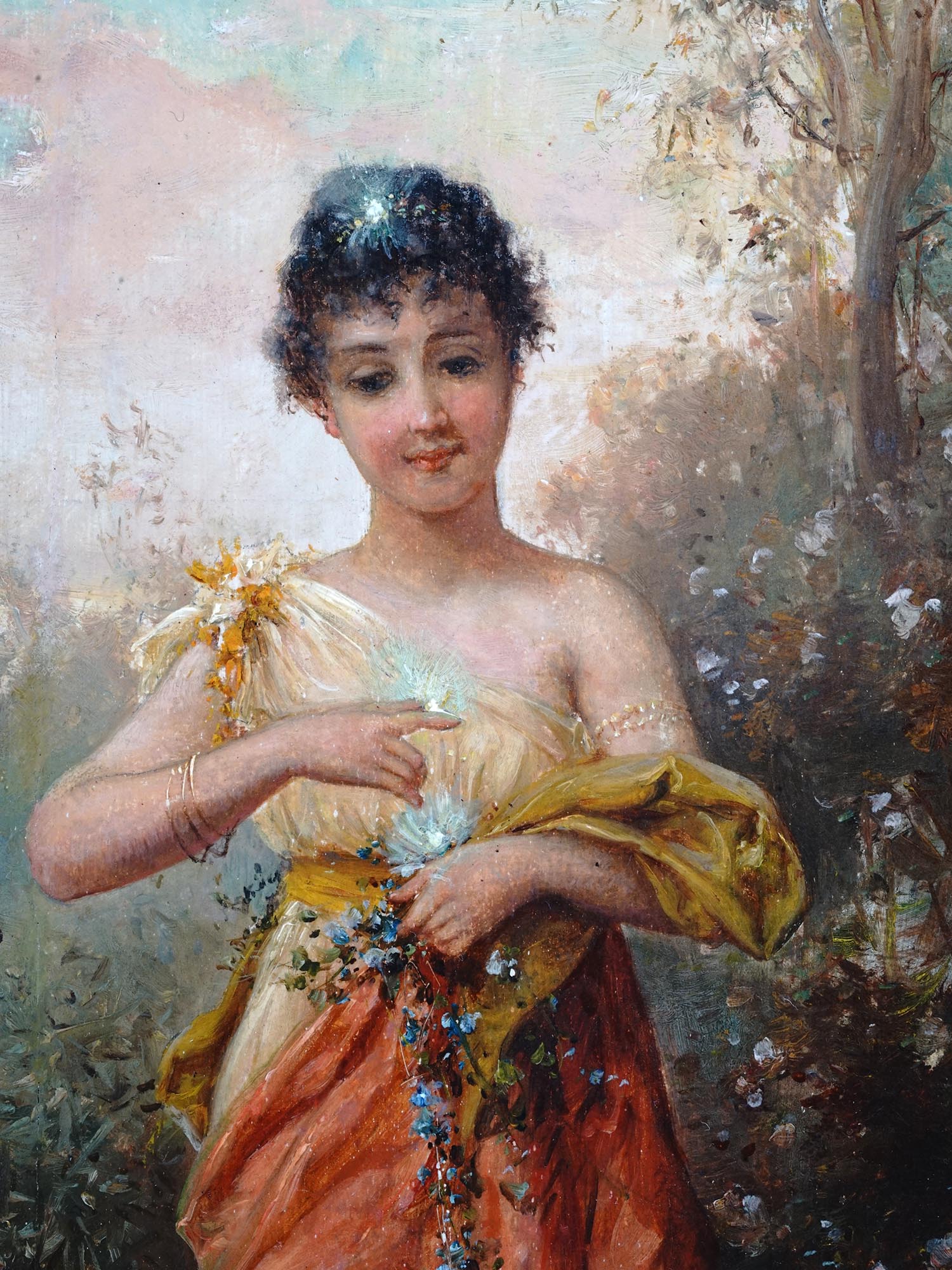 ANTIQUE AUSTRIAN PORTRAIT PAINTING BY HANS ZATZKA PIC-2