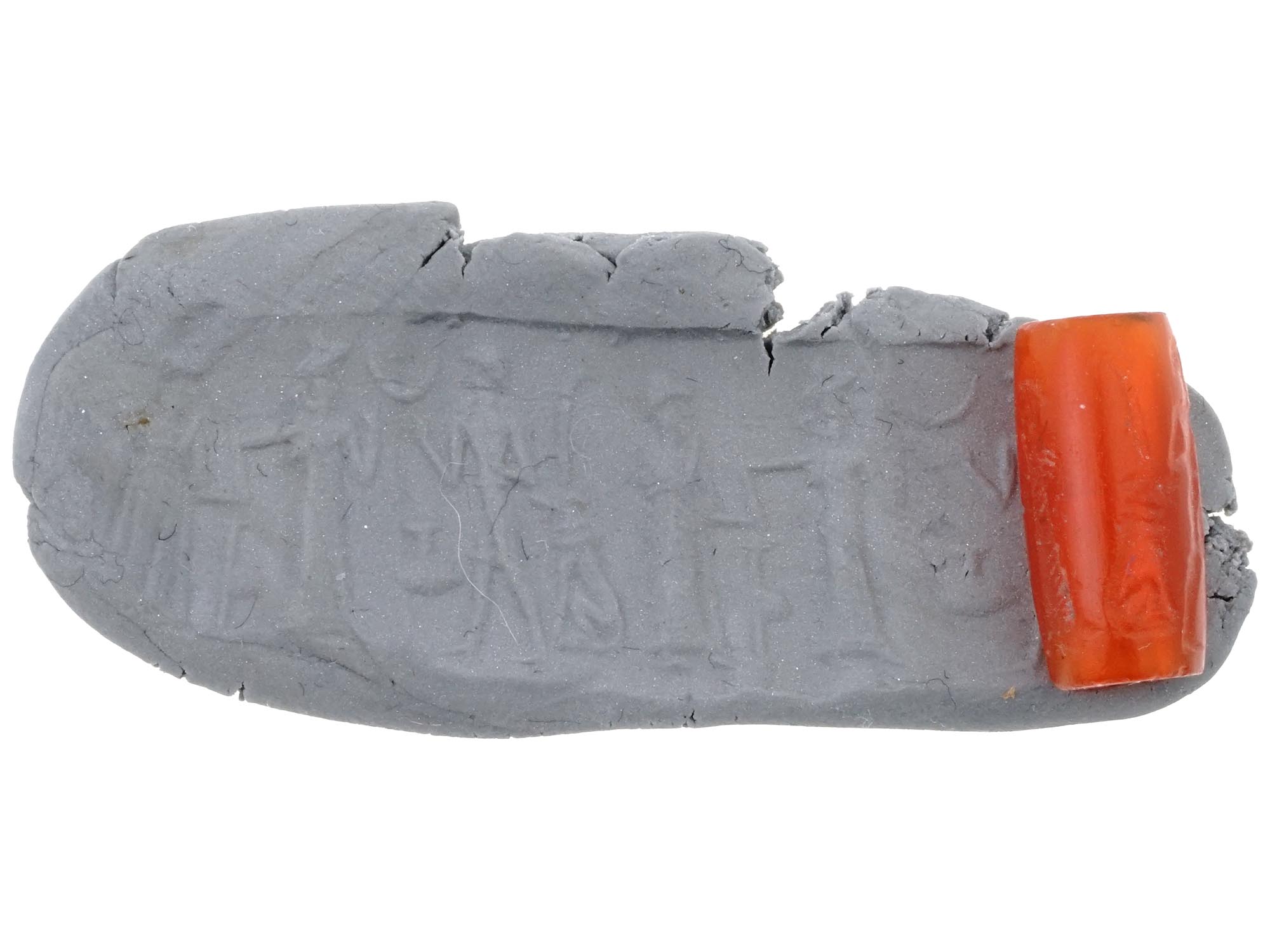 ANCIENT MESOPOTAMIAN CARNELIAN CYLINDER SEAL BEAD PIC-0