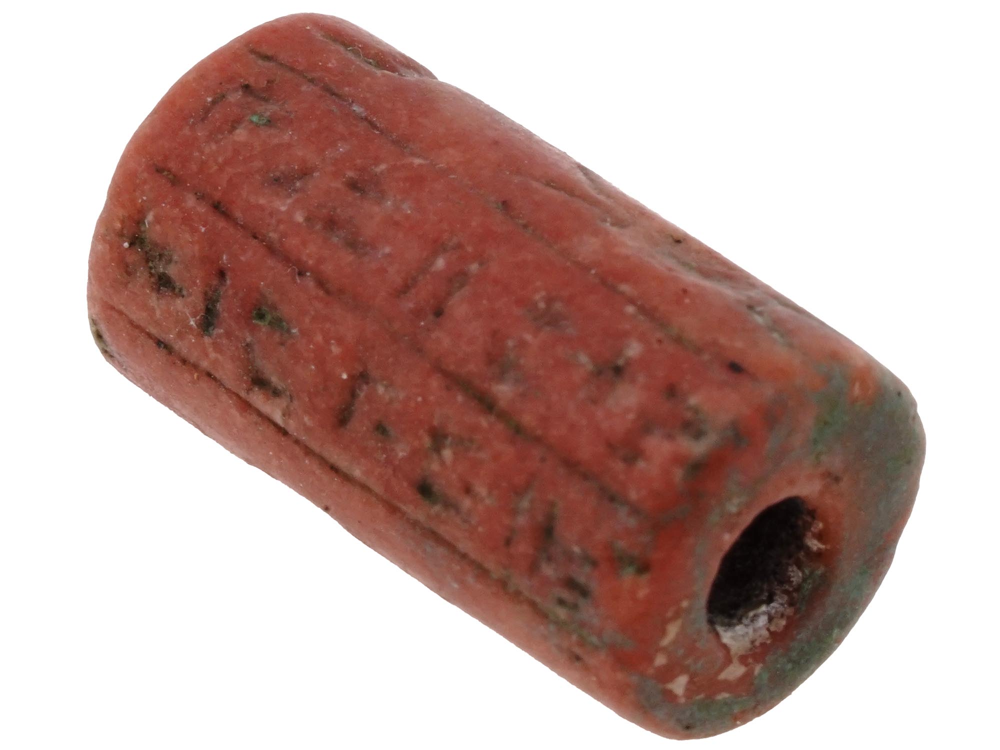 ANCIENT MESOPOTAMIAN CARNELIAN CYLINDER SEAL BEAD PIC-1