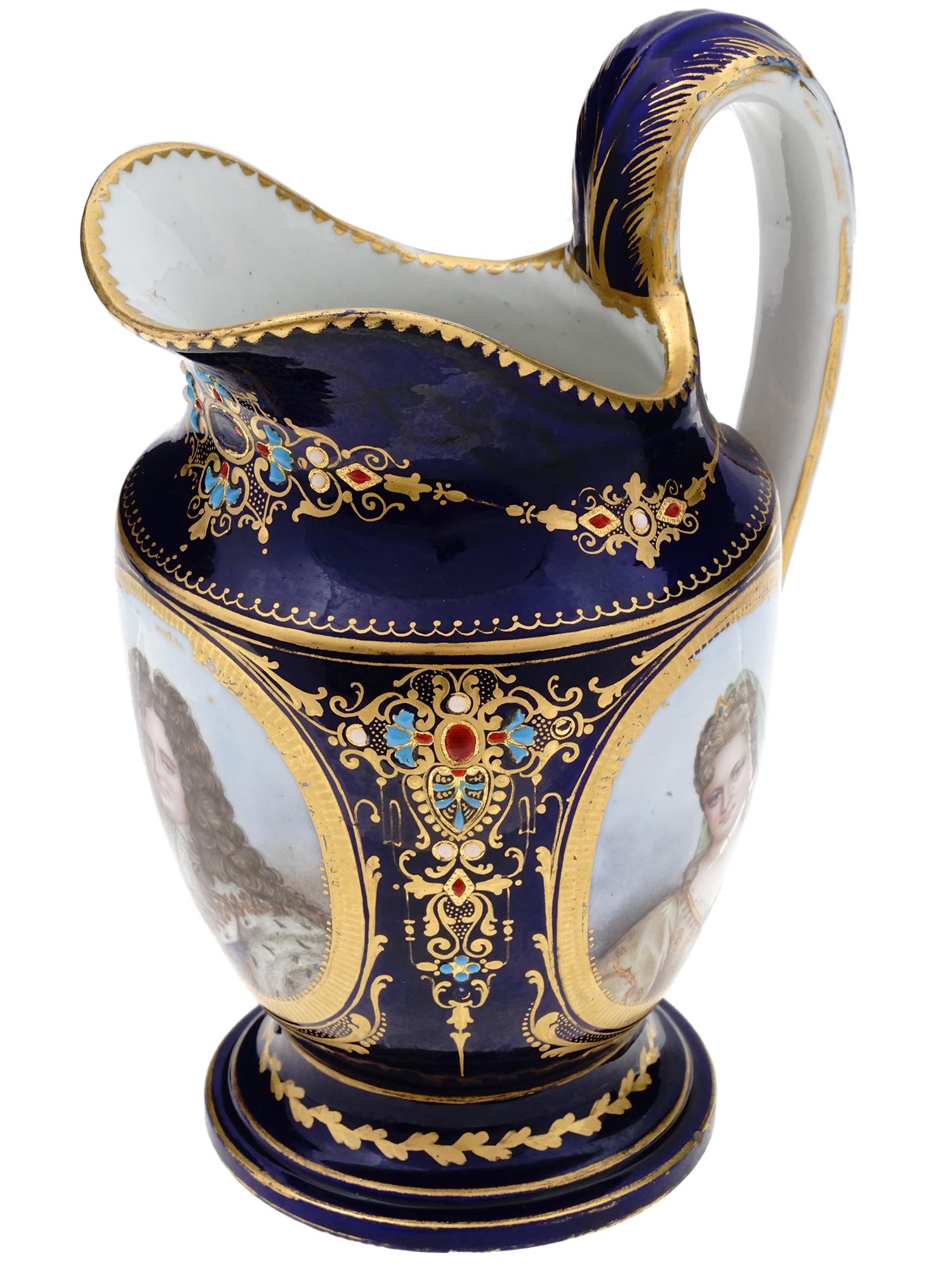 18TH C FRENCH SEVRES PORCELAIN PORTRAIT PITCHER PIC-0