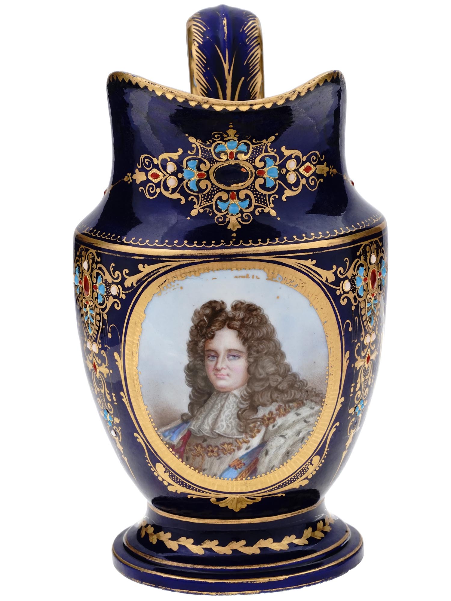 18TH C FRENCH SEVRES PORCELAIN PORTRAIT PITCHER PIC-2